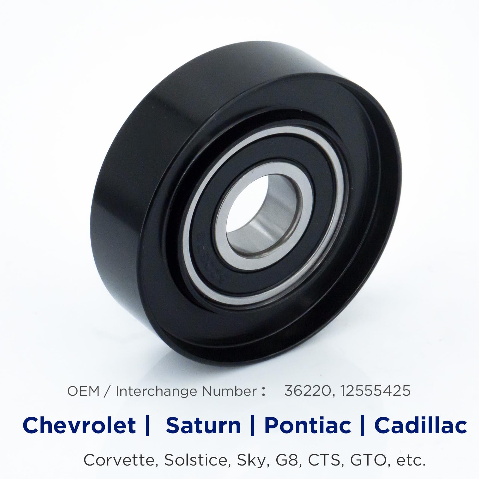 Belt Idler Pulley, 36220 Belt Tensioner Pulley for Select Chevrolet Saturn Pontiac Models as Corvette, Sky, Solstice, etc. 19188063 Automotive Replacement Idler Pulley Kit by KeeRoarin — Amazon image 2