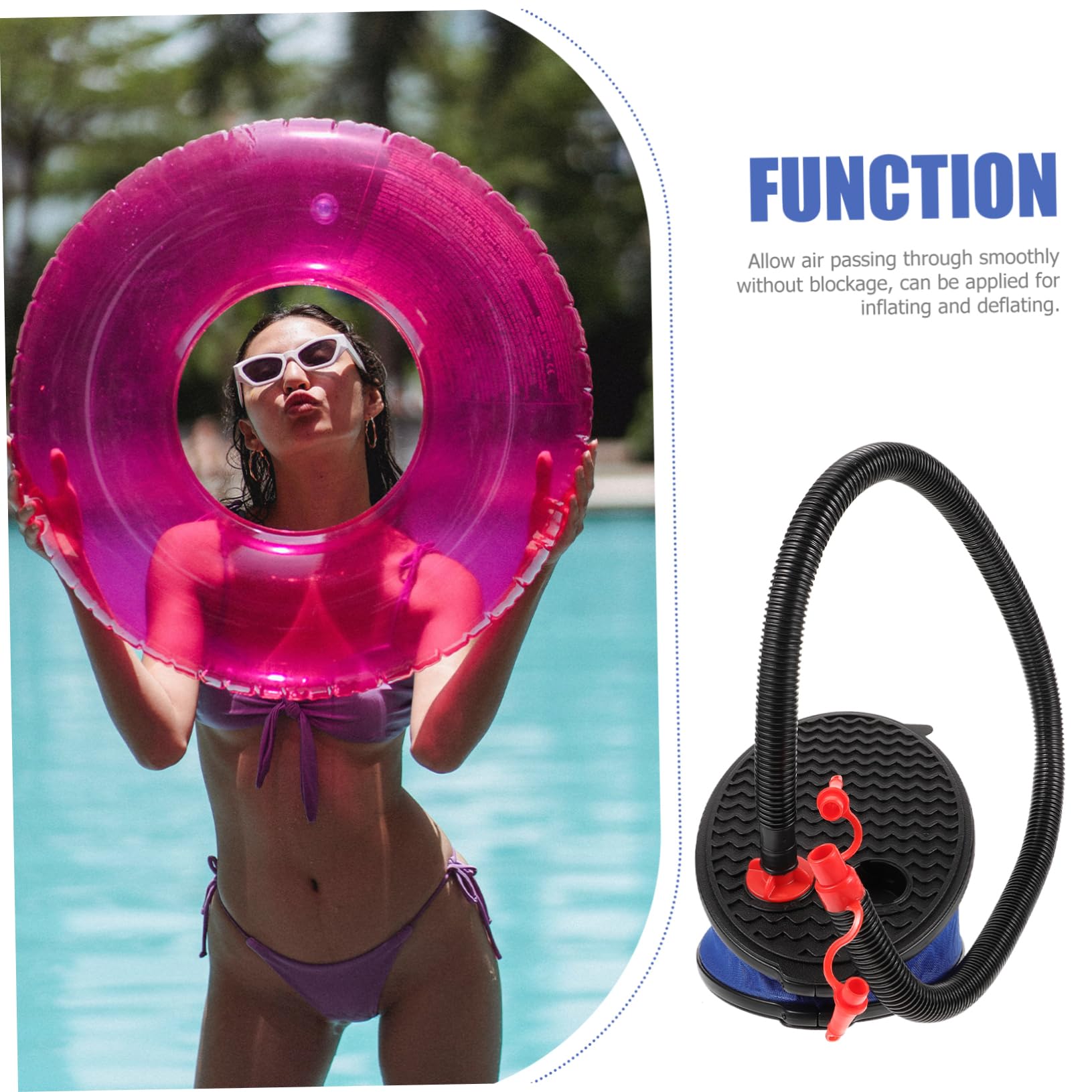 HANABASS Foot Pump Inflatable Air Mattress Portable Inflatable Pool for and Beach Balls Manual Foot Operated Design for Quick Inflation and Deflation