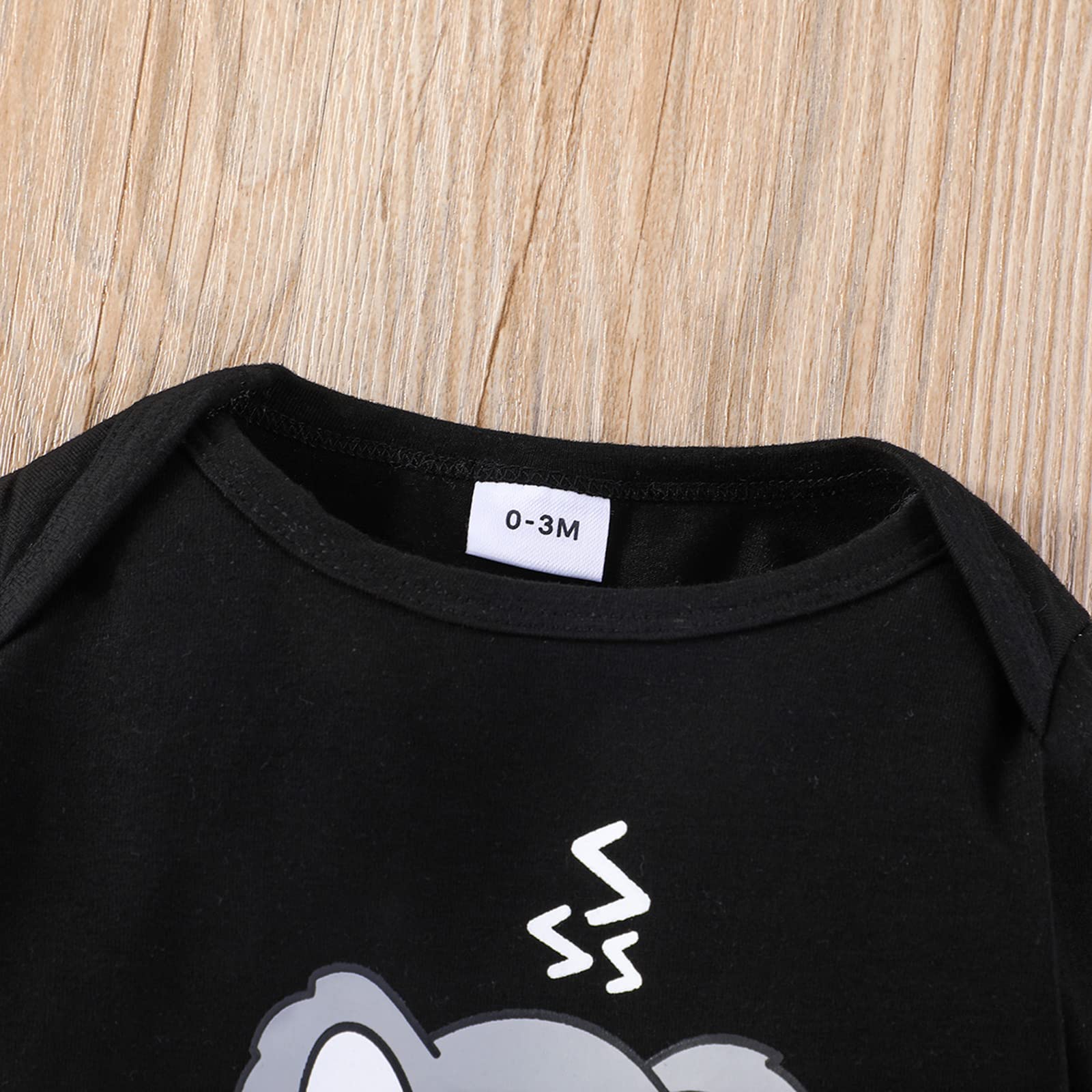 Geagodelia - Ropa de bebé recién nacido para niña con estampado de Koala Bear mameluco de manga larga y pantalón + gorro de 3 piezas, traje de primavera otoño