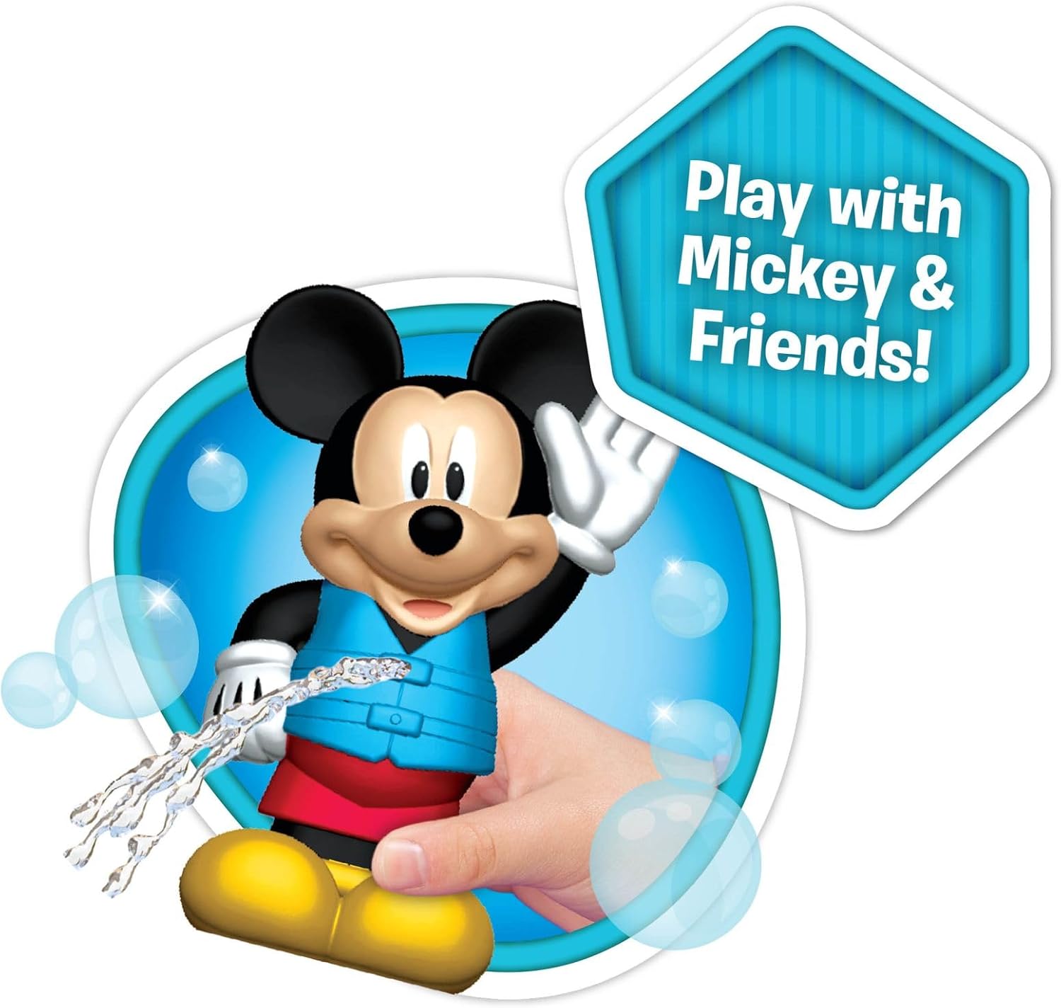Disney Junior Mickey Mouse Bath Toy Set, Includes Mickey Mouse, Donald Duck, and Pluto Water Toys, Kids Toys for Ages 3 Up by Just Play