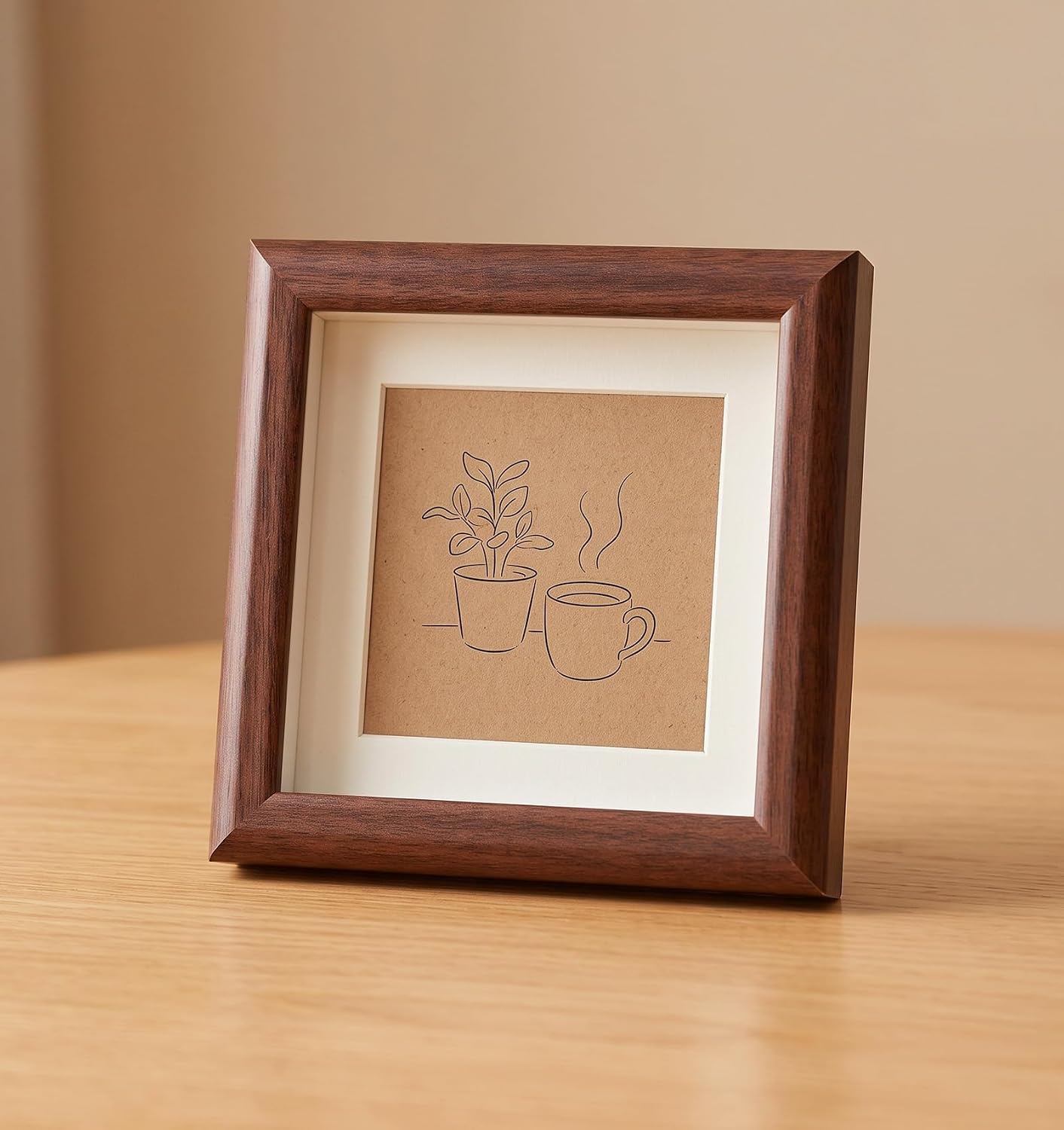1 Pack 4x4 Shadow Box, Mini Shadow Box Display Case Made of Solid Wood