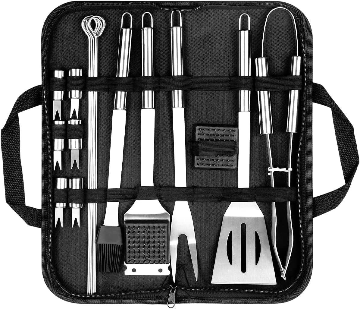 PHILORN BBQ Grill Tool Set 20 Pcs HighEnd Stainless Steel Grilling Kit, Barbecue Grill Utensils