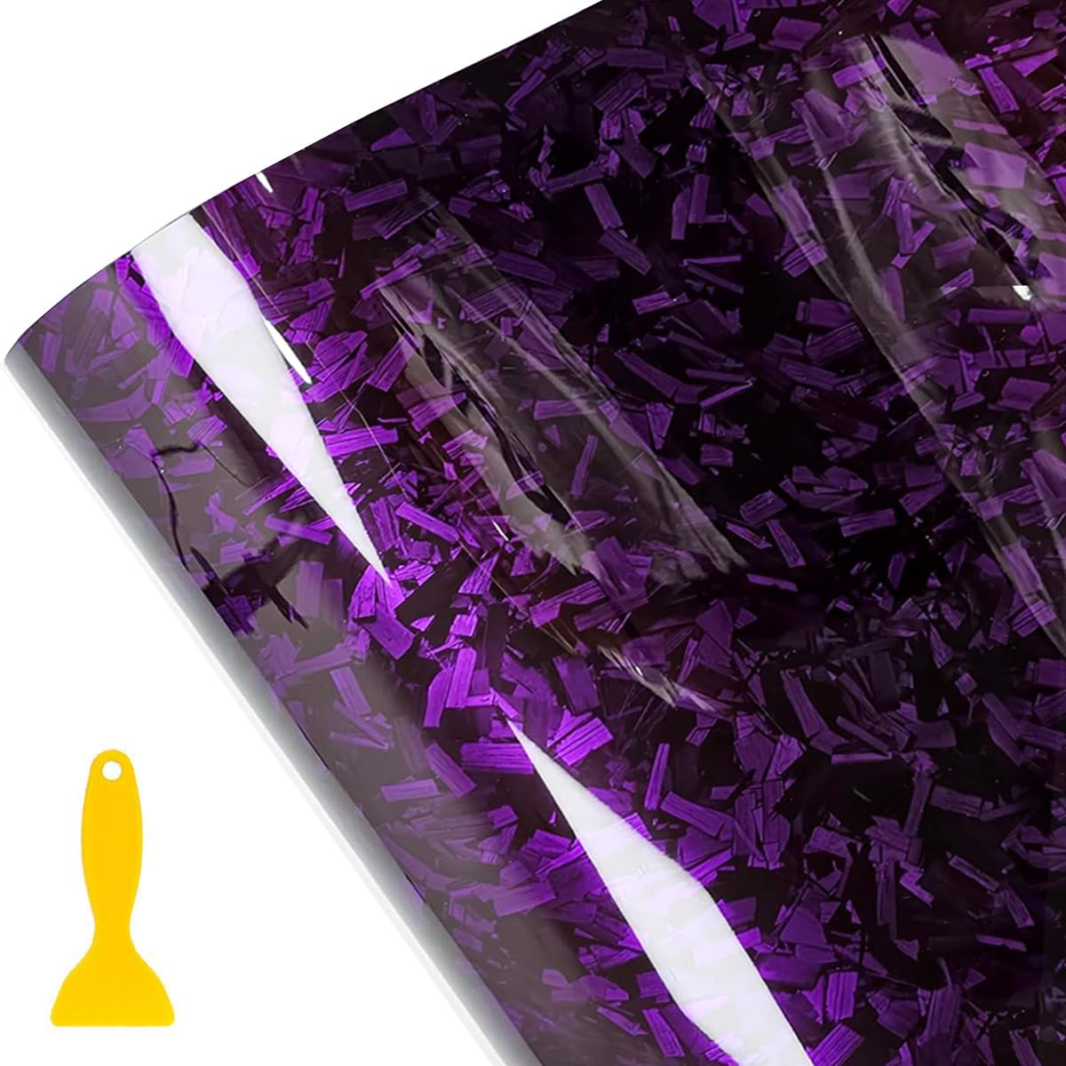 Wellzenith Gesmede carbonfolie, 150 x 30 cm, zelfklevende vinylfolie, Forge vinylfolie (gesmeed violet