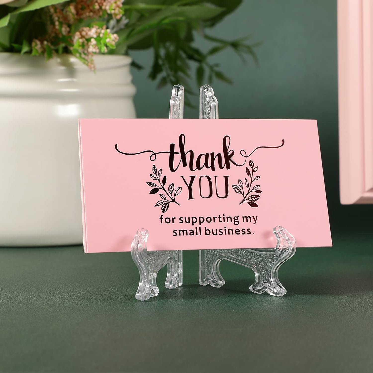 Wilzing 100 Pieces 3 Inch Clear Plastic Easel Stands Mini Acrylic Plate Stand Holders Display Picture Mini Easel for Display Picture Frame Collectibles Tables Weddings Party Home Decoration