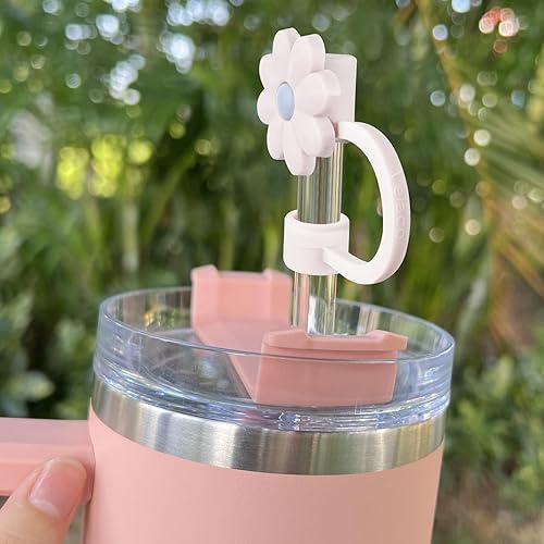 Miniatura 3 de 4 fundas de silicona para popotes compatibles con Stanley de 30 y 40 onzas, 0.394 in (2564 pulgadas), bonitas tapas de popote a prueba de polvo para