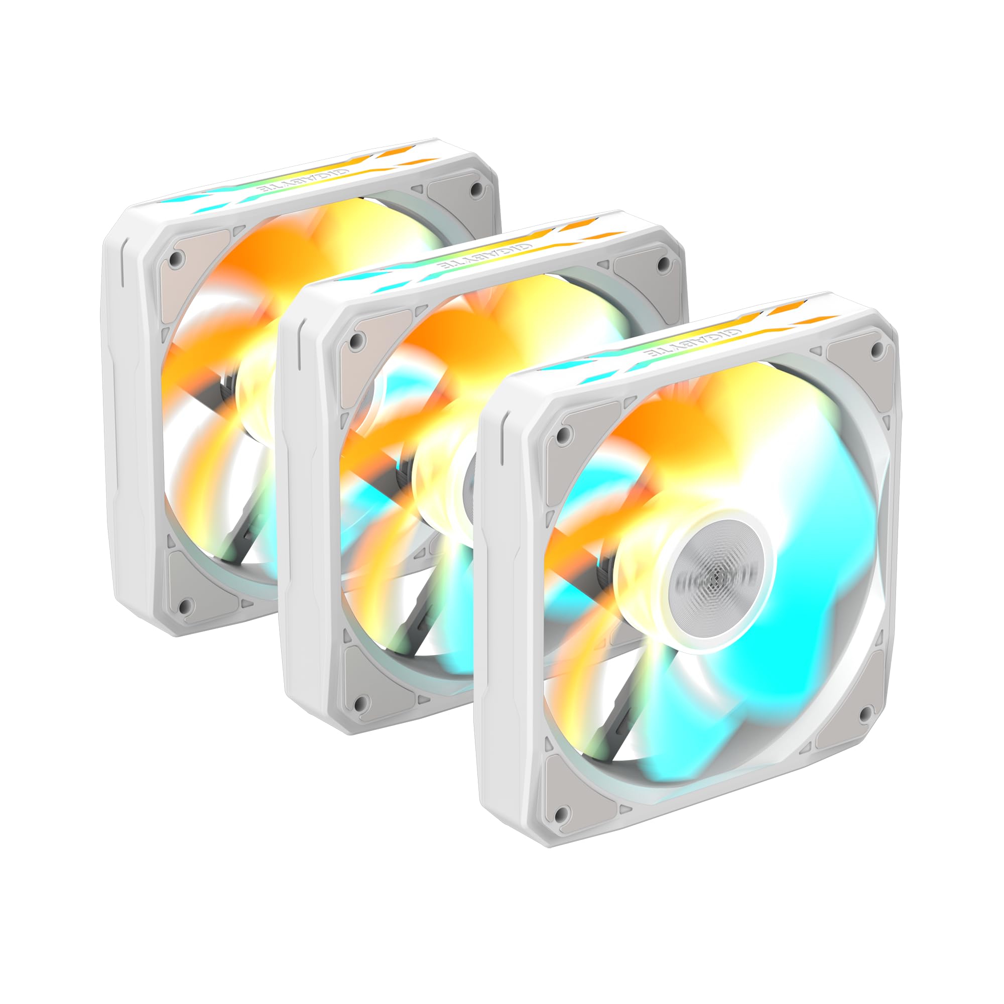 GIGABYTE GBT EZRVSFAN1203 ICE 120 mm Gehäuselüfter, hoher Luftstrom und leiser Betrieb, langlebiges Gleitlager, schwarzer Rahmen, universelle 120 mm Kompatibilität