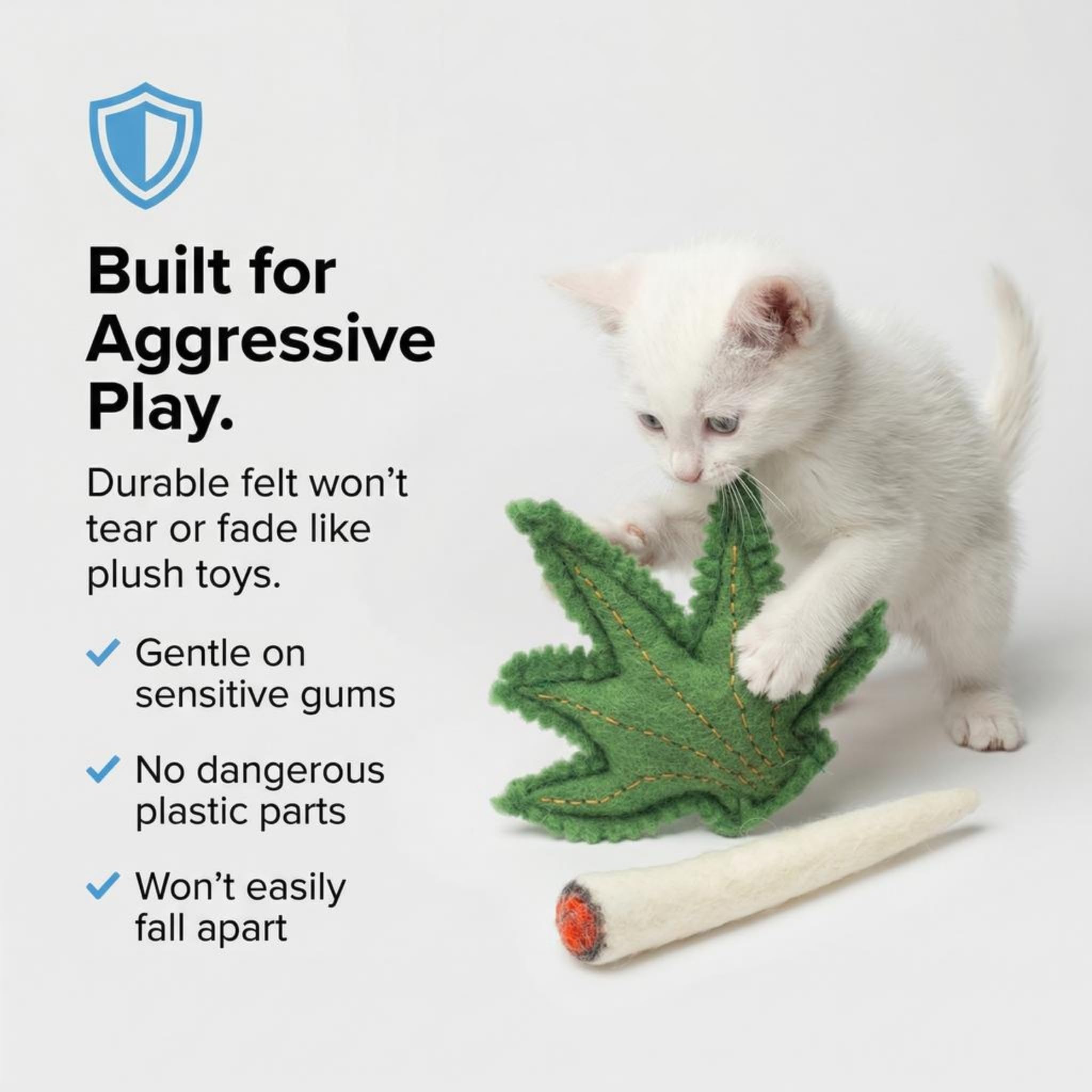 Glaciart One Ensemble de Jouets pour Chat avec Herbe à Chat | Crack pour Chats drôles, Jouets stimulants pour Chat pour l'ennui, l'exercice et Le Jeu | Rempli avec Herbe à Chat Bio pour Exciter