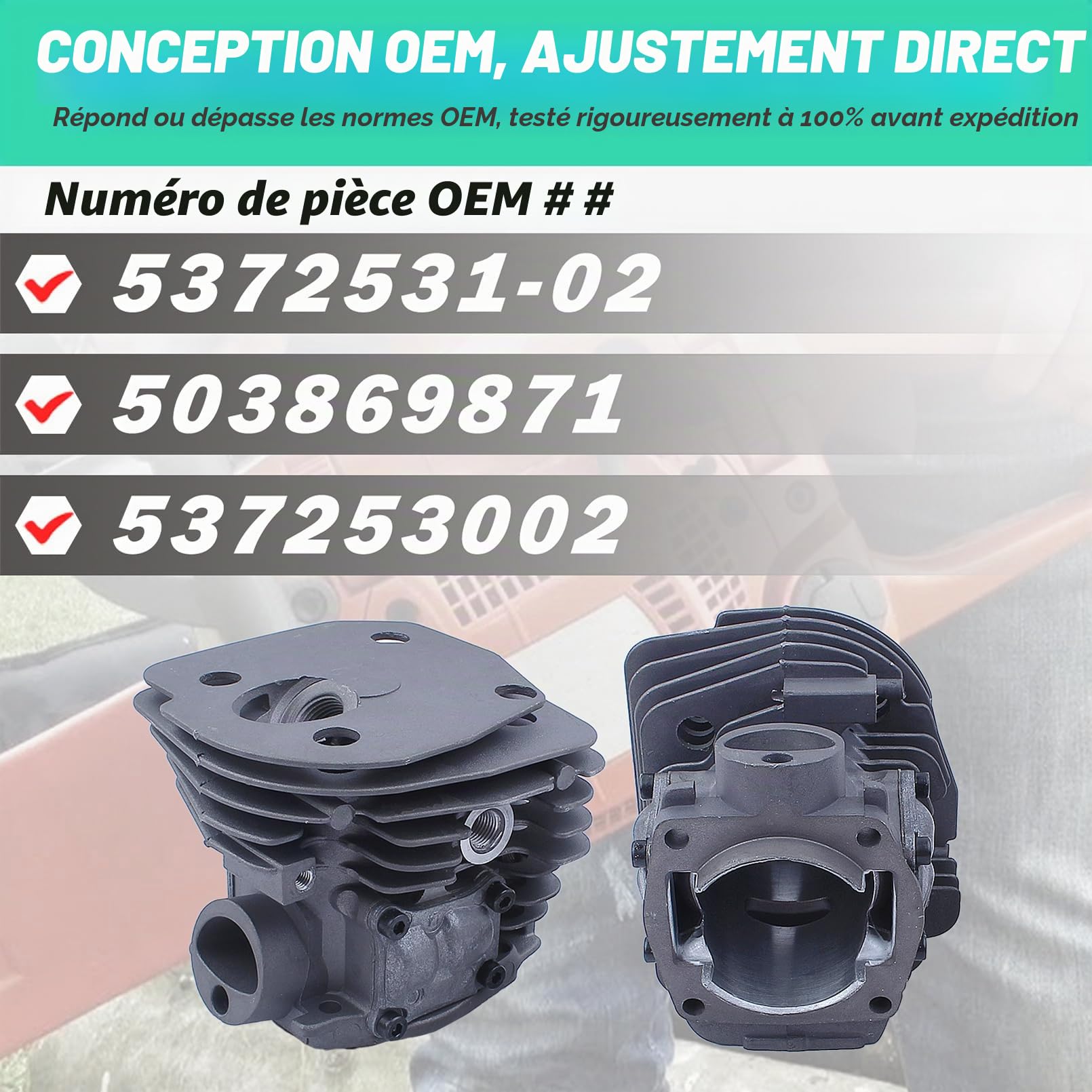 Adefol 45 mm Cylindre Piston Bougie d'allumage Kit pour Husqvarna 346XP 353 351 350 Tronçonneuse Pièces de Rechange avec Valve de décompression 537253002