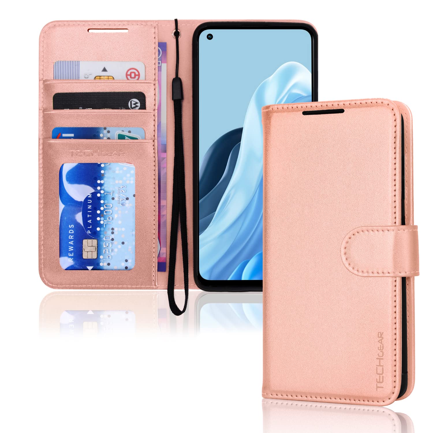 TECHGEAR For Oppo Reno 8 5G Case Leather, Flip Wallet Case With