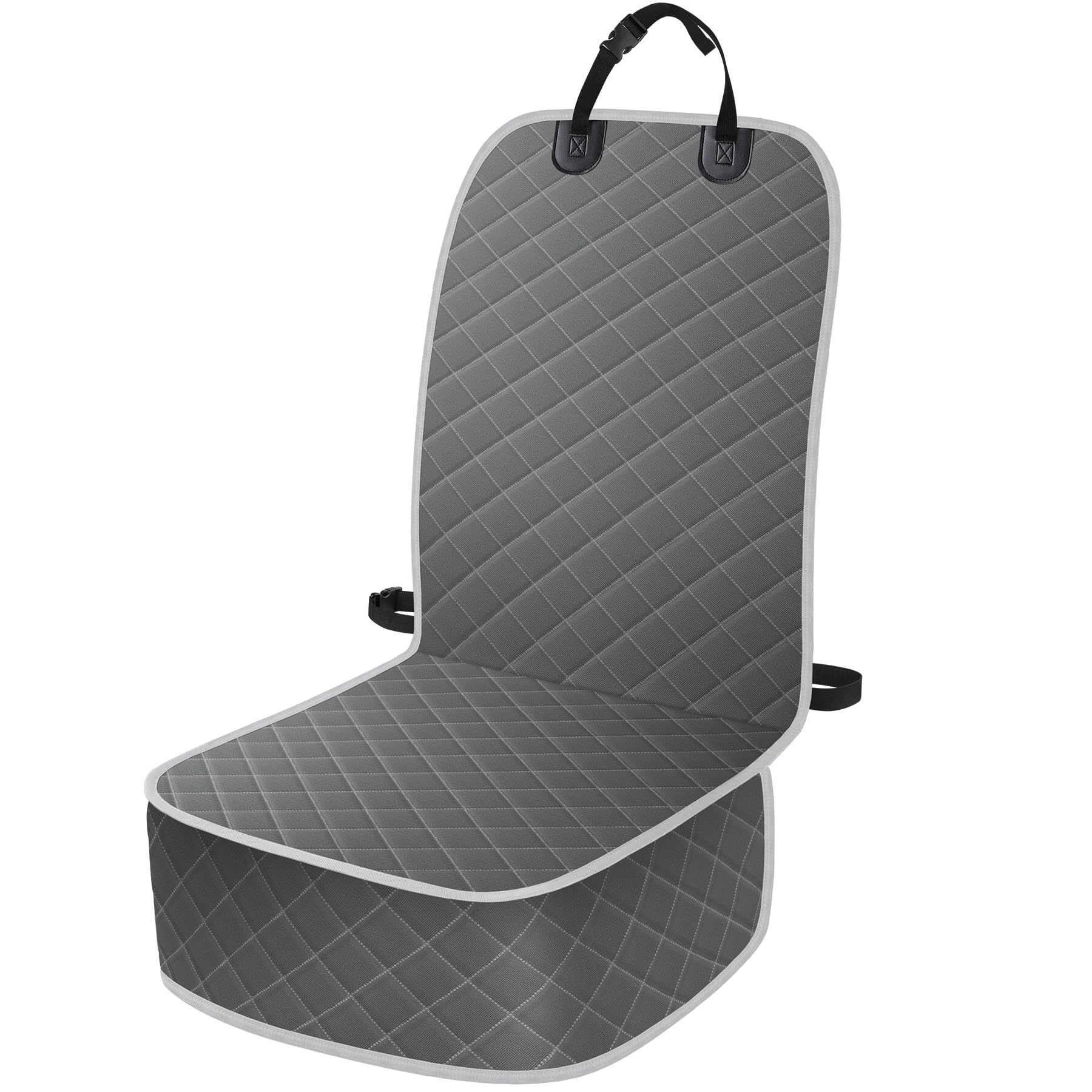 ELONGRIVER Dog Car Seat Covers, Waterproof Front Seat Cover for Dogs, Scratch-Proof, Nonslip Pet Passenger Seat Cover Protector, Universal Fit for Cars Trucks SUVs, Standard Size, Grey
