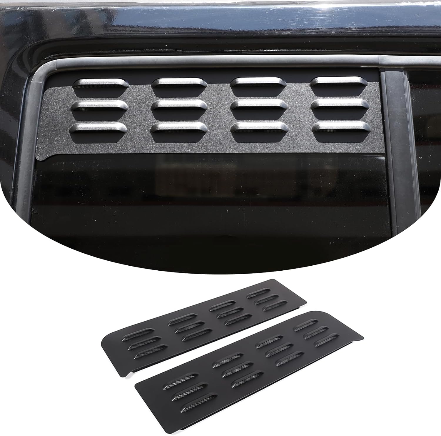 PIUGILH Rear Side Window Louvers Ventilation Panel for Hummer H3 2005-2009 Accessories, Aluminum Alloy Exterior Decoration Trim Panel Cover, 2Pcs