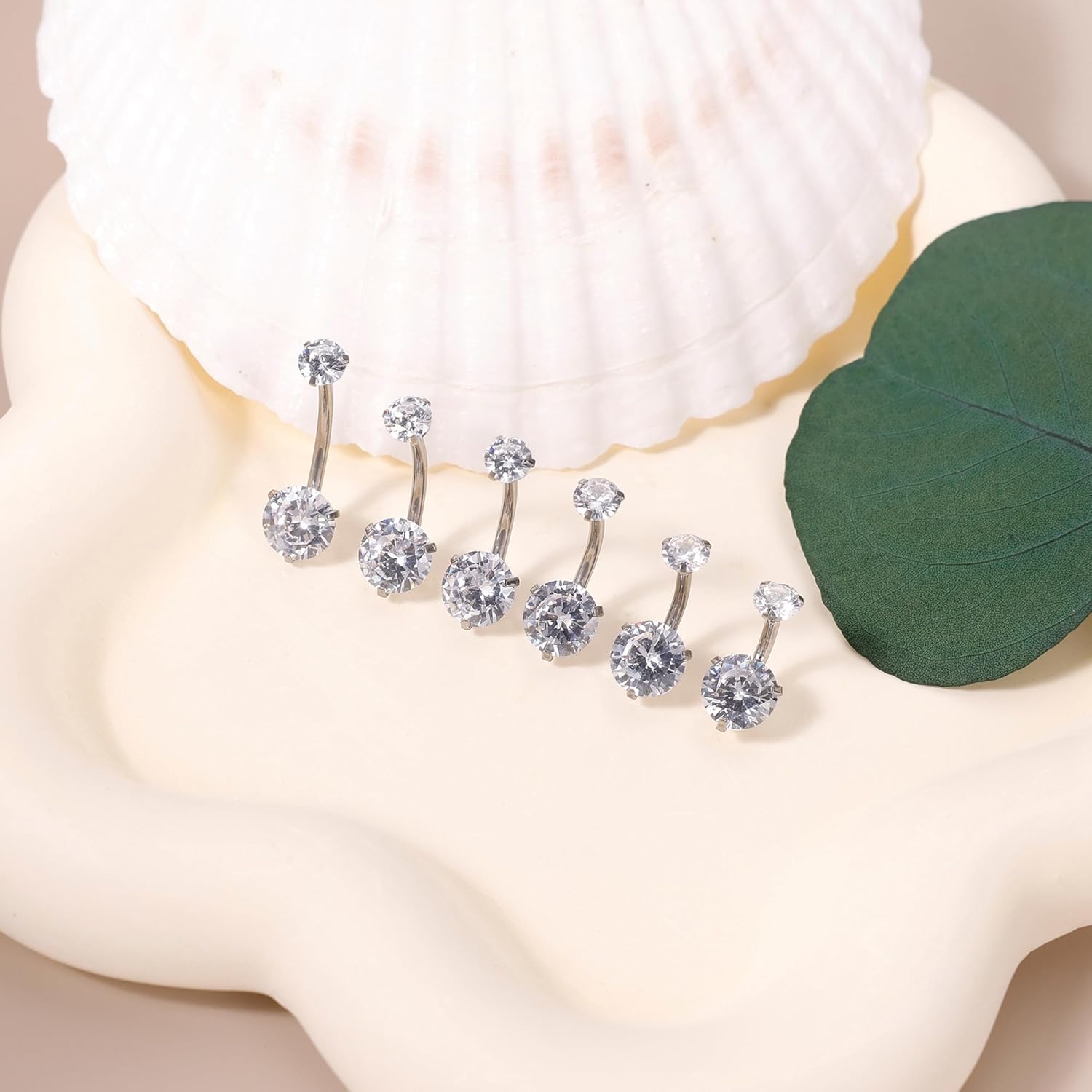 REVOLIA 14G G23 Solid Titanium Belly Button Rings for Women Round CZ Hypoallergenic Belly Rings for Sensitive Skin Belly Rings Barbell Navel Rings Belly Piercing Jewelry 6-16MM - Image 3