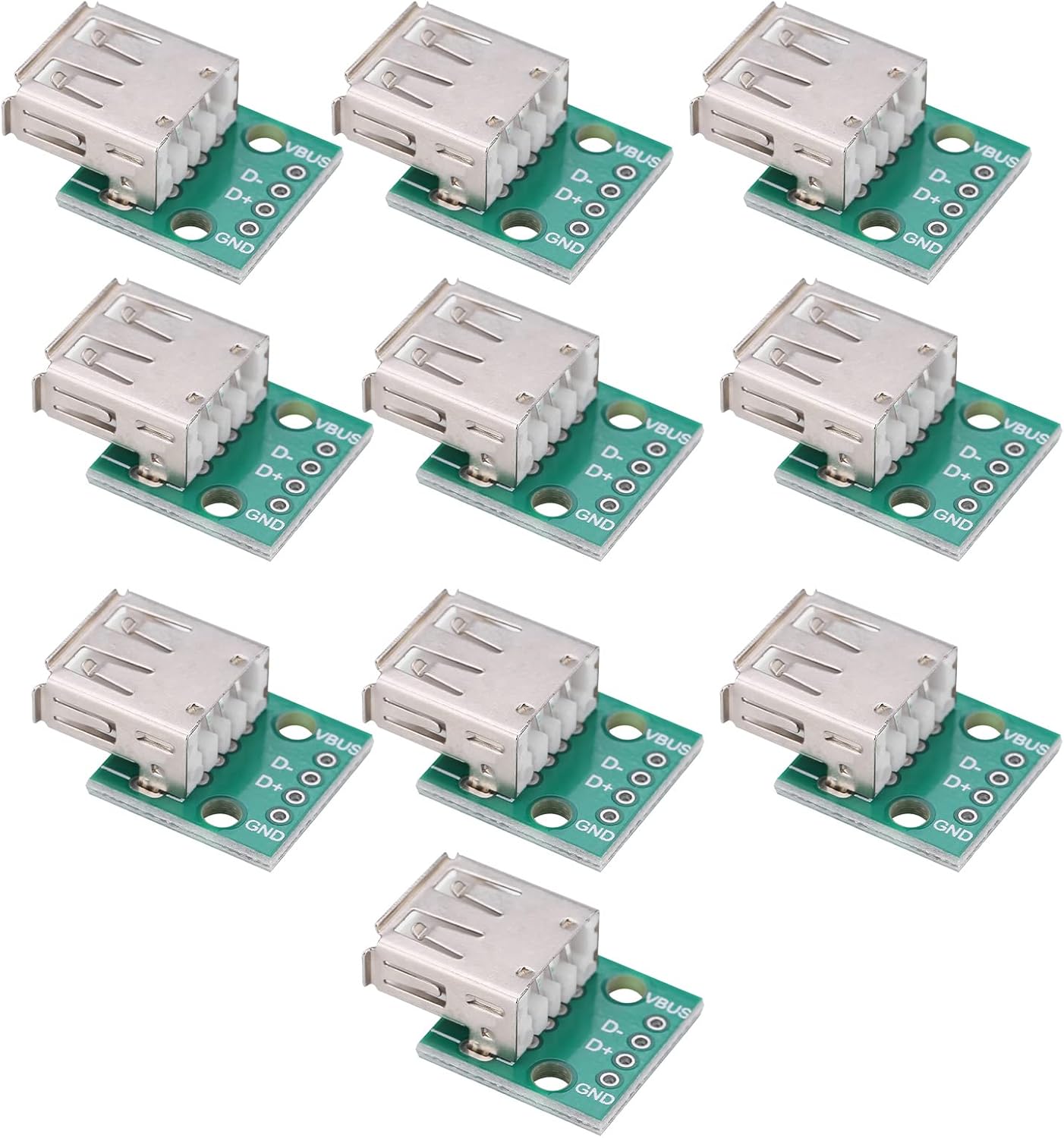 KIMISS USB A Breakout Boards - 10 Stück USB Zu DIP Adapter (4 Pin, 2.54mm)