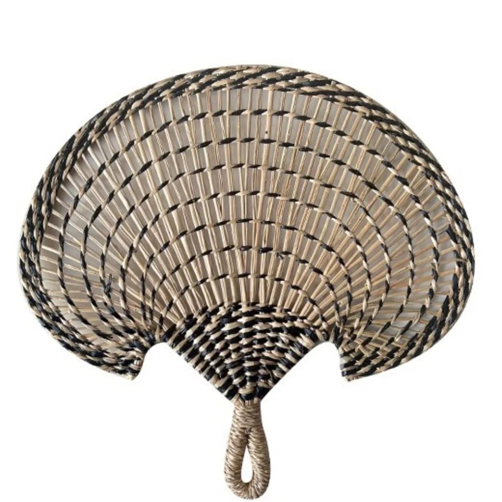 WJLYDM Portable Hand-Woven Handheld Fan Ancient Decorative Hand-operated Straw Cattail Room(Black)