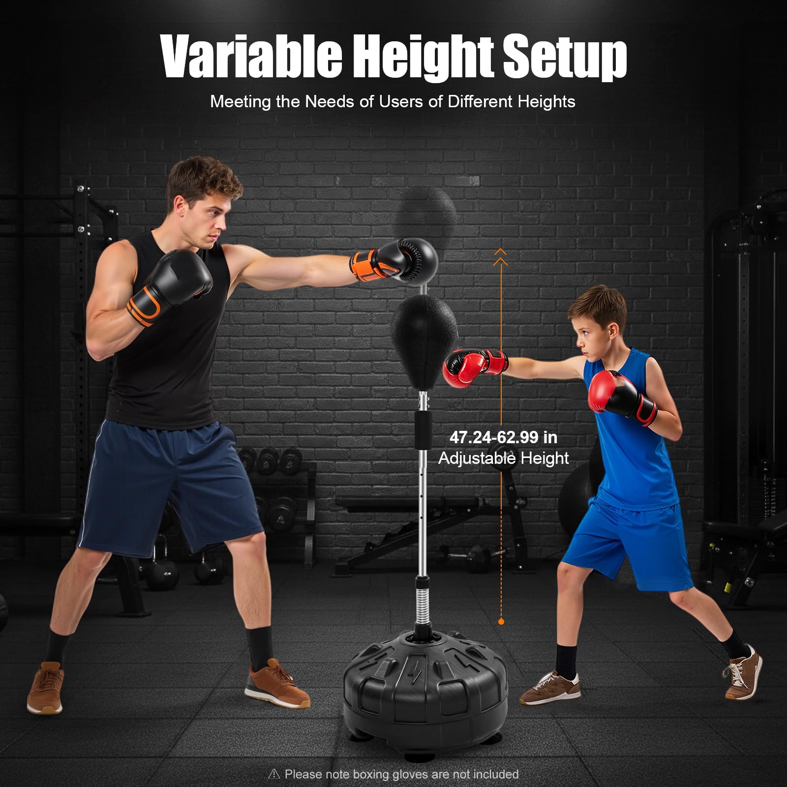Punchingball - Sacco da boxe, 120 – 160 cm, altezza regolabile