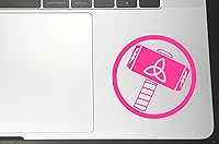 Vista 3 de Mjolnir Hammer - Calcomanías de vinilo (paquete de 2) para parachoques de automóvil, ventana, laptop (2 x 2 pulgadas, plateado)