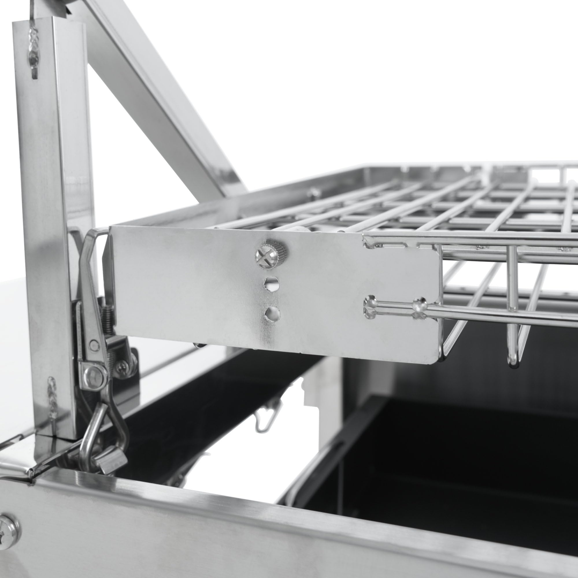 BBQ-Toro Barbecue a carbonella con griglia girevole a 360°, in acciaio inox, 110 x 60 x 110 cm, con vassoio per carbone regolabile in altezza su 4 livelli, barbecue a carbone, carrello per barbecue