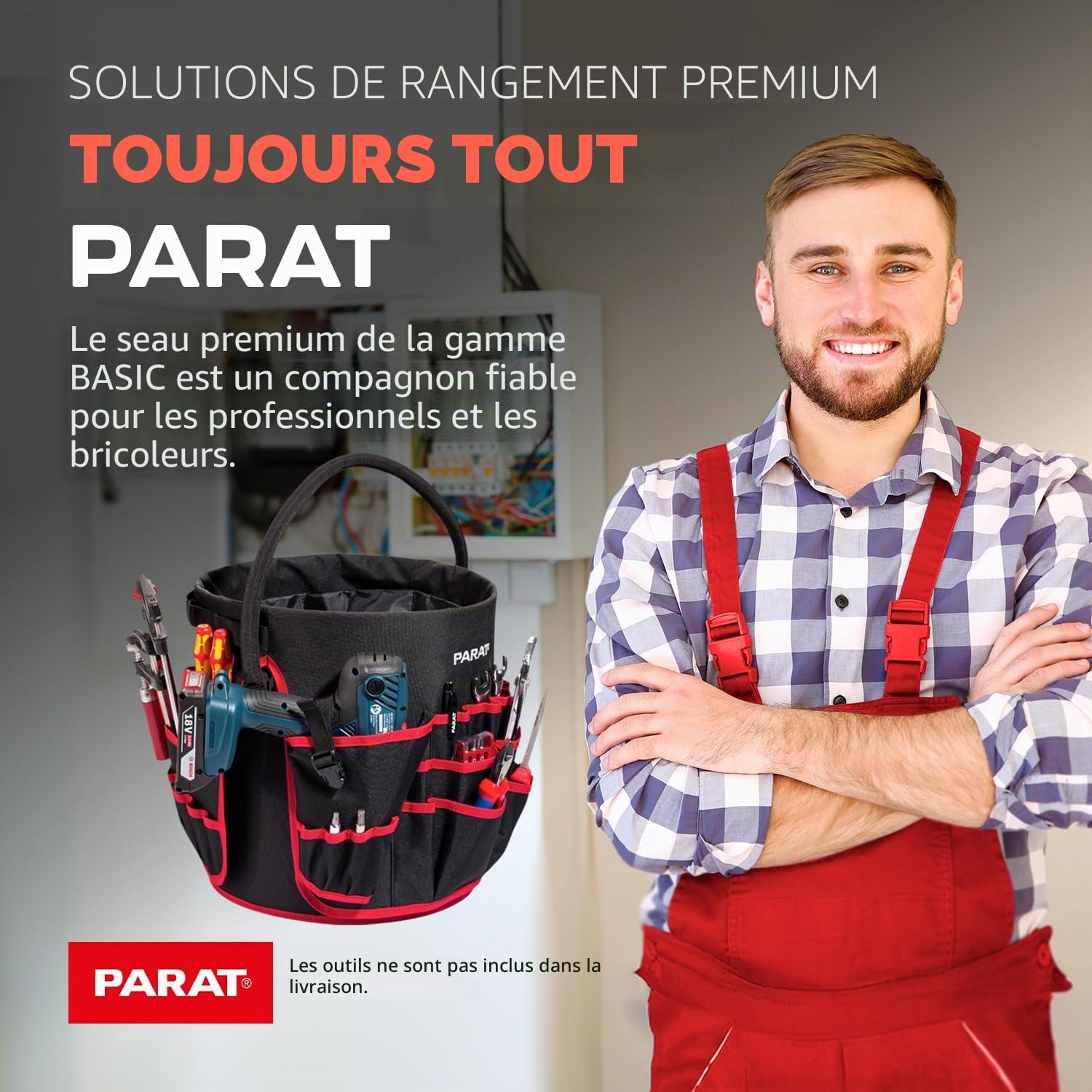 Parat BASIC Tool Bucket - 5990831991, Noir