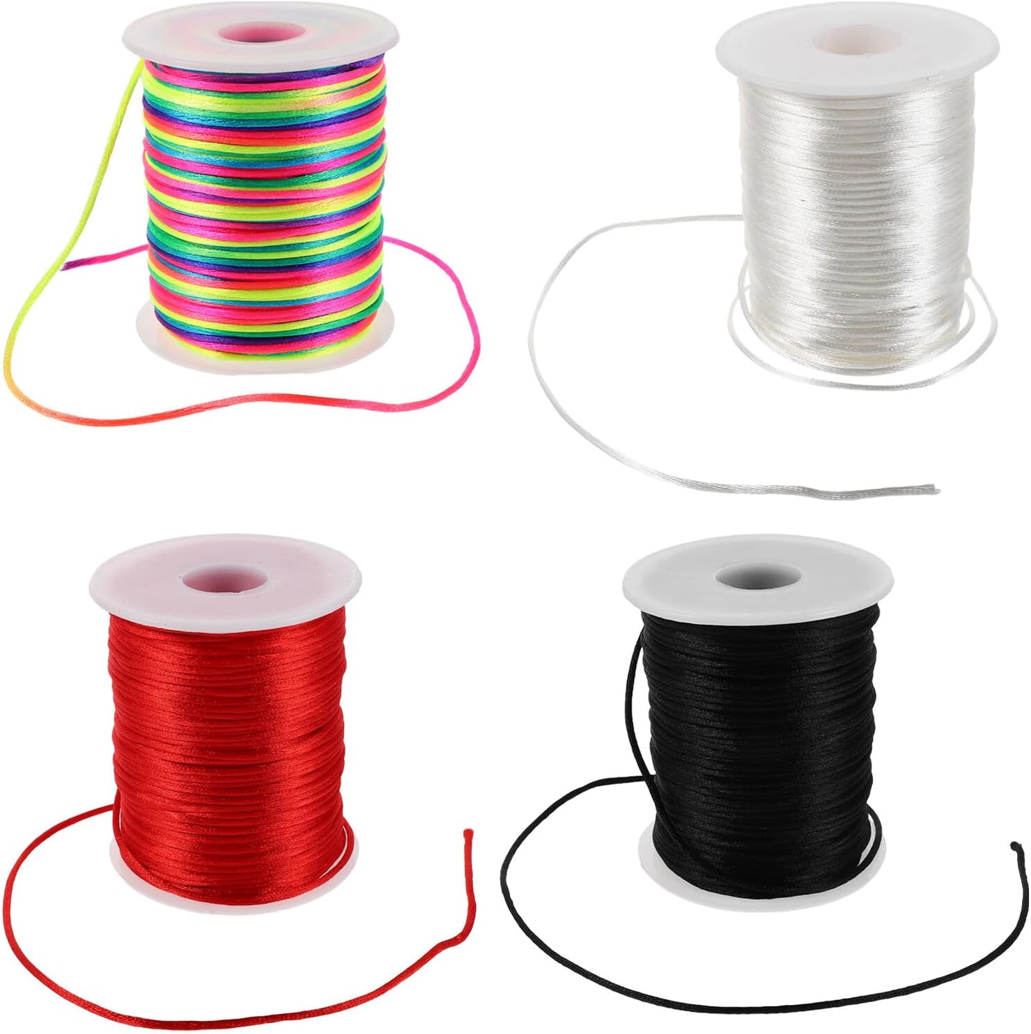 Waxed Jewelry Craft Thread for Beading Projects, 4 Rolls Polyester