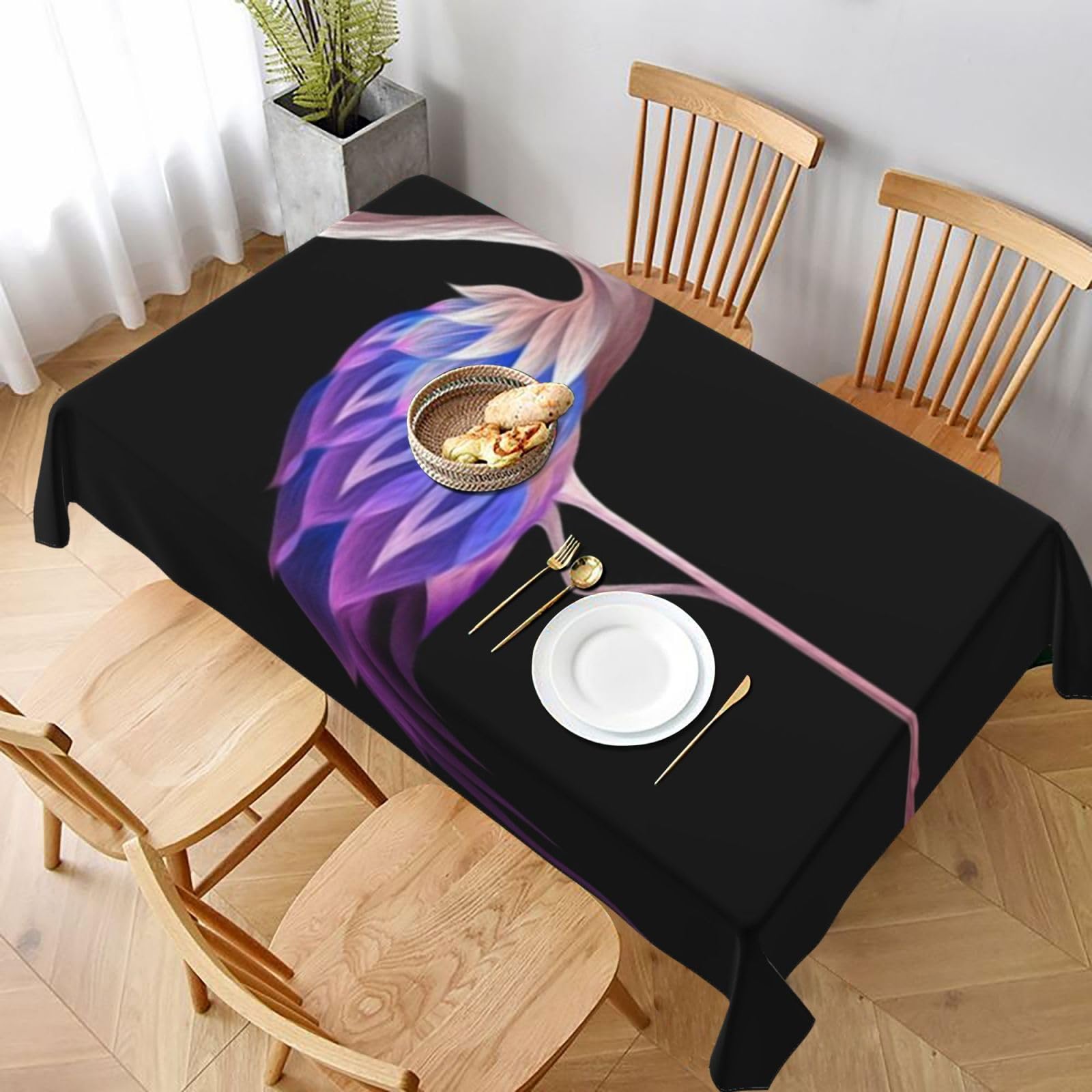 BNVSADC Abstract flamingo Printed Rectangle Tablecloth 228x152 CM, Water Resistant Polyester Table Cloth Decorative Fabric Table Covers for Kitchen Dining Table Parties Camping