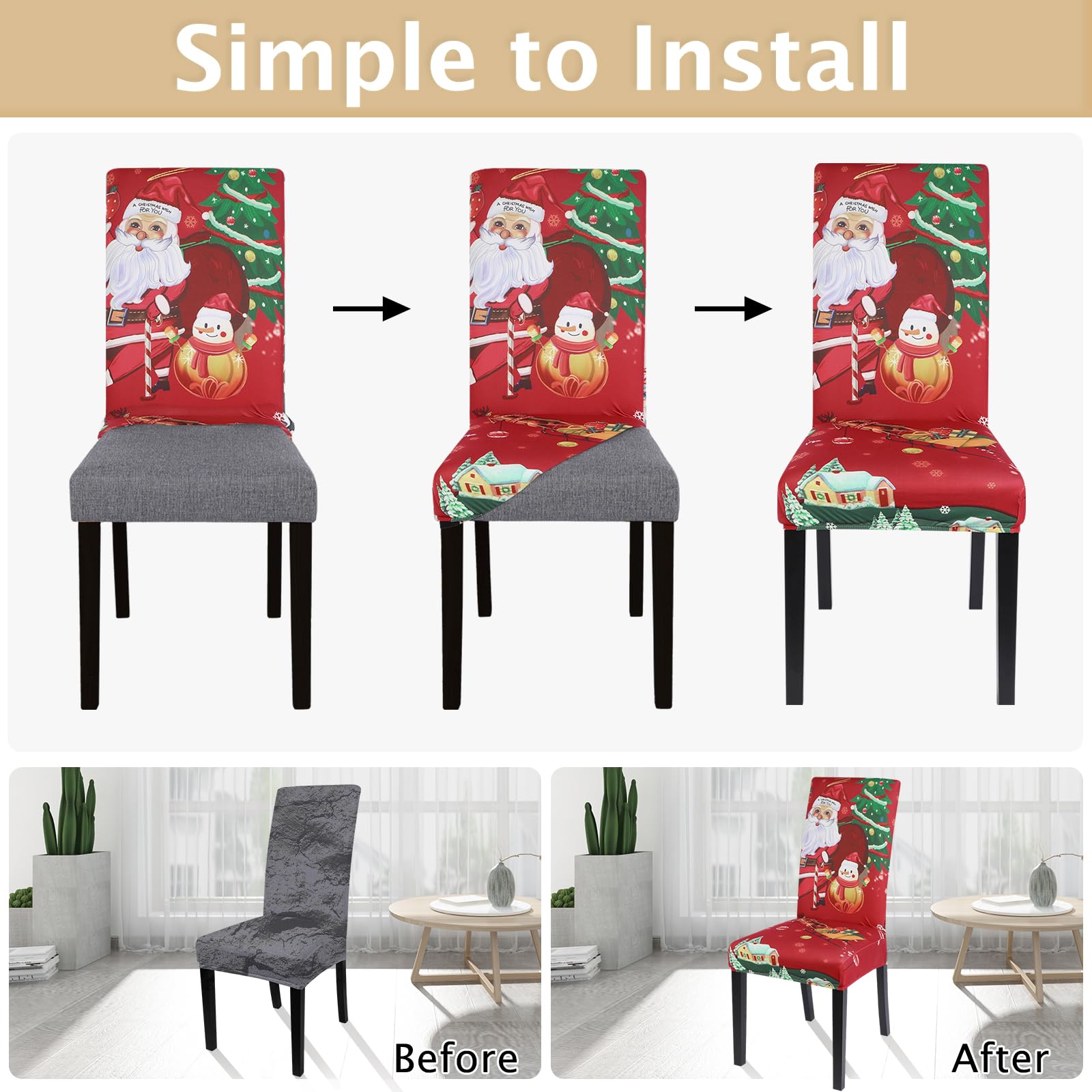 Lot De 2 Housses De Chaise De Salle à Manger - Tissu Polyester, Motif Tournesol, Lavables Protections Dossier Chaises