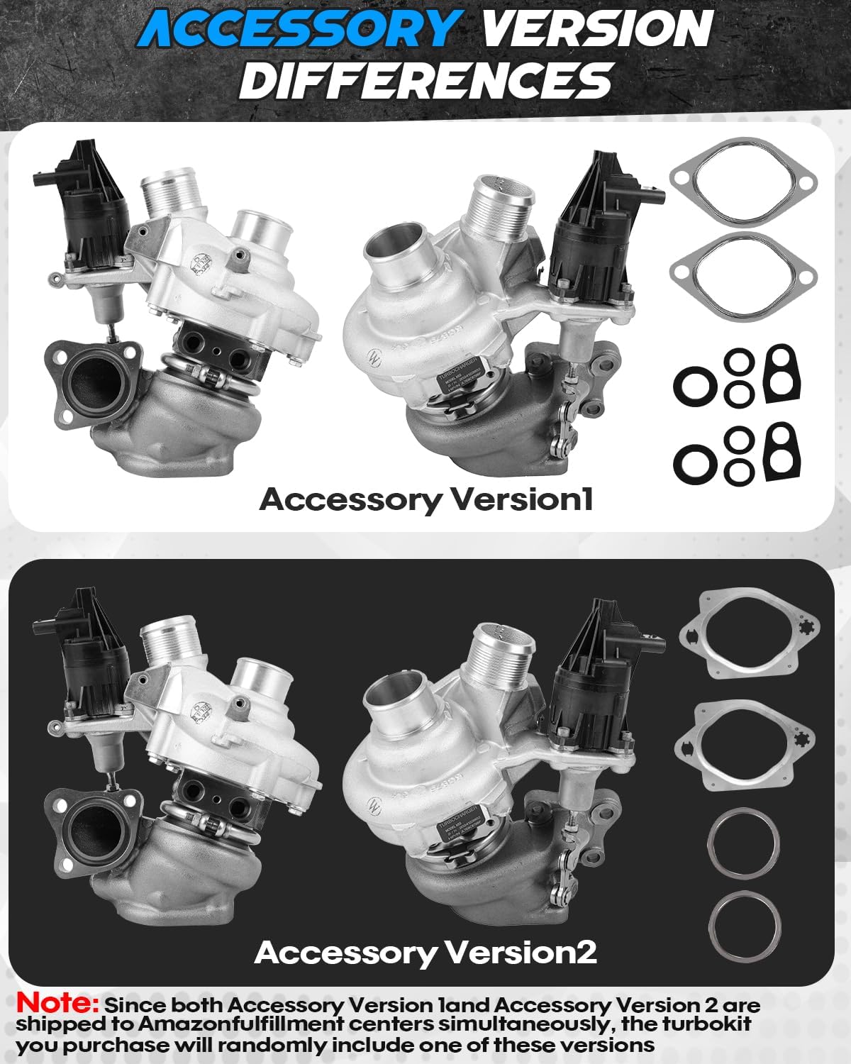 K03 Left & Right Twin Turbocharger For Lincoln Navigator 3.5L 2018-2023, For Ford F-150 3.5L 2018-2020, For Ford Expedition 3.5L 2018-2021 OE# JL3Z6K682A, JL3Z6K682C JL3Z6K682B JL3Z6K682D