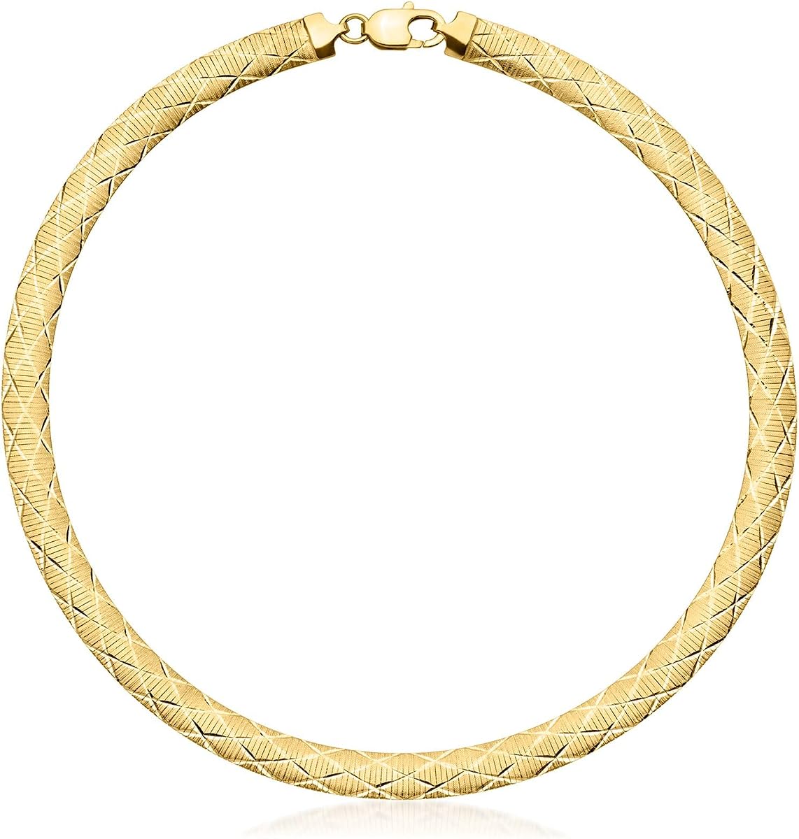 Ross-Simons Collar Omega reversible italiano de 8 mm y chapado en oro amarillo de 14 quilates