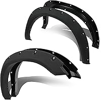 ECOTRIC Pocket Style Fender Flares for 2009-2023 Ram 1500 Classic - Textured Black Rivet Look, Easy Bolt-On Install, 4pcs