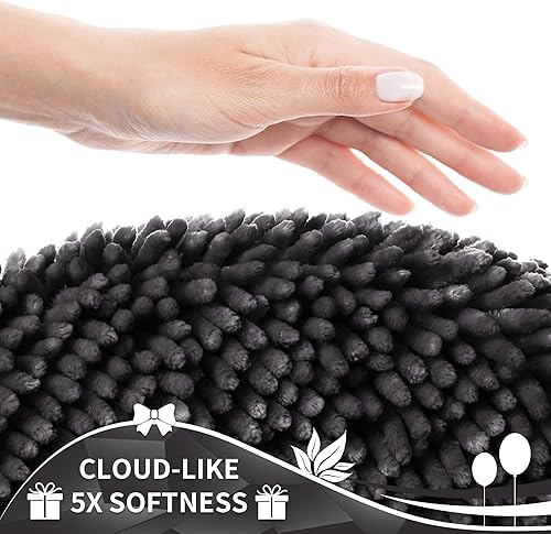 Miniatura 116 de Yimobra Juego de 2 alfombras de baño, alfombra de baño suave y absorbente y alfombra de inodoro en forma de U con respaldo antideslizante, alfombras