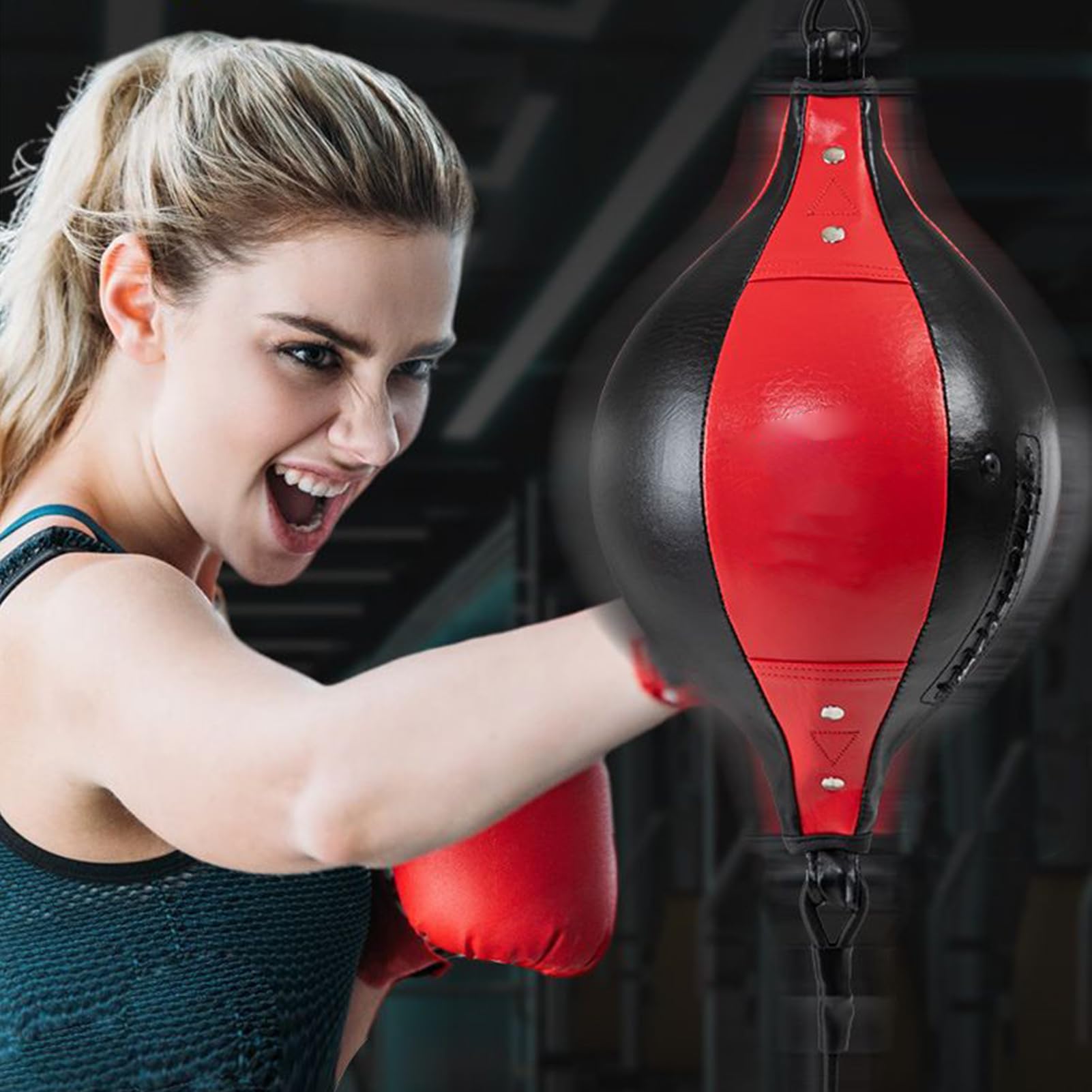 Bolsa de boxeo de doble extremo, pelota de entrenamiento de boxeo, adultos y niños, saco de boxeo de doble extremo para gimnasio, coordinación, ejercicio, entrenamiento central, entrenamiento en casa