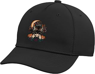 Cute Halloween Gaming Cat Pumpkin Controller Gamer Adjustable Baseball Hat