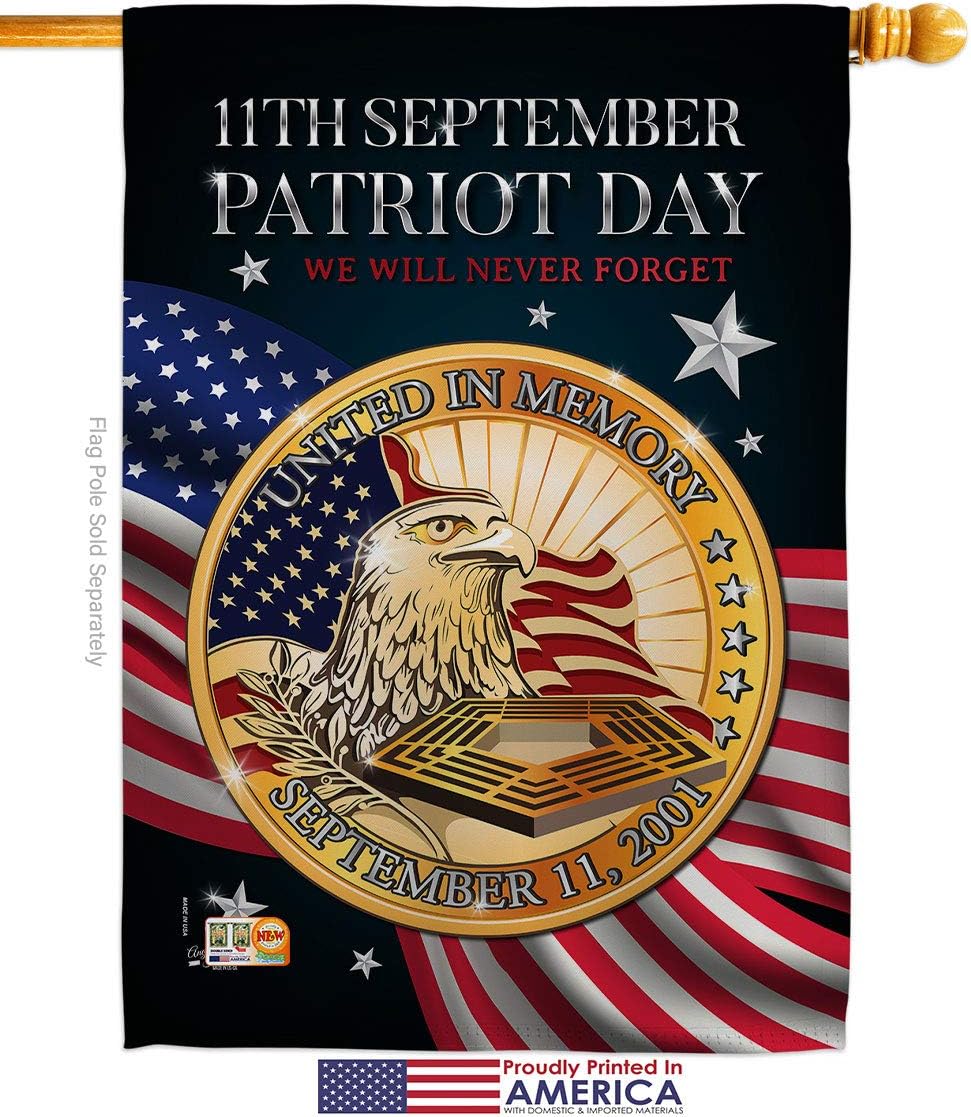 Patriot Day 911 House Flag Set Americana World Planet Peace Environment Awareness United State American Small Decorative Gift Yard Banner Made In USA 28 X 40