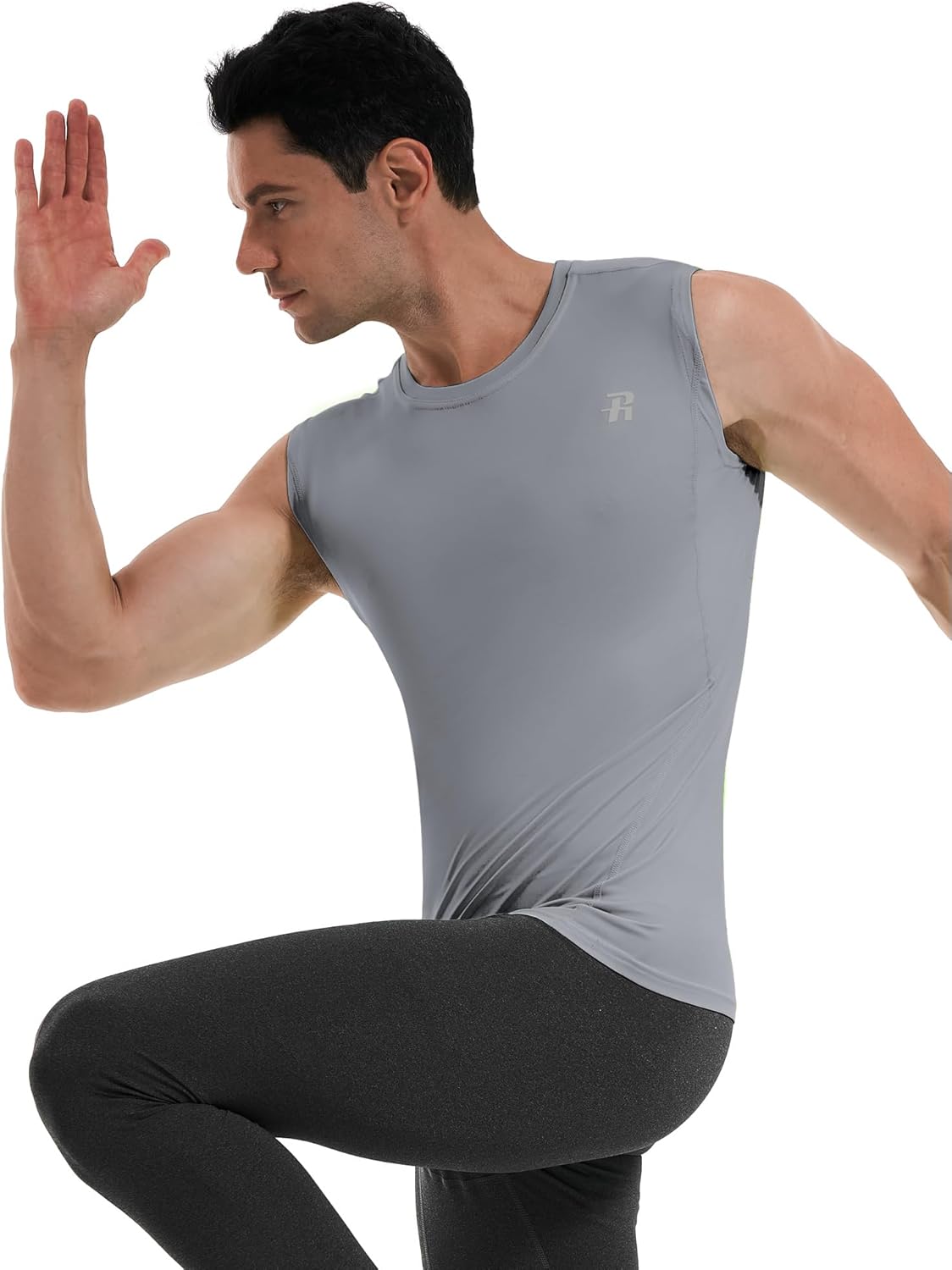 Runhit 2 Pack Men's Compression Shirts Sleeveless Workout Athletic Tank Top Sports Base Layer Undershirt - Image 6
