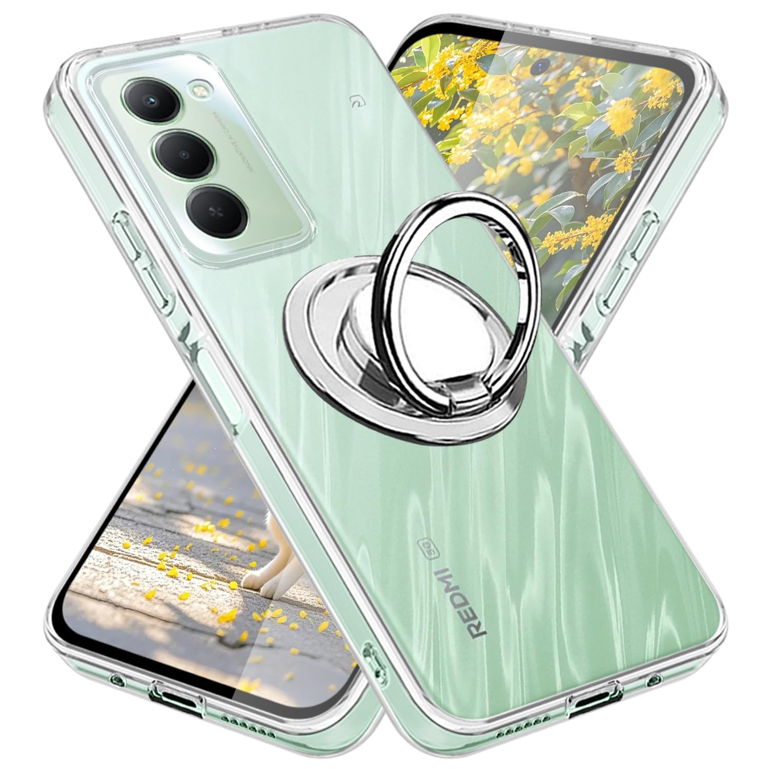 Amazon.co.jp: 対応 Xiaomi Redmi 15 5G ケース クリア リング付き TPU