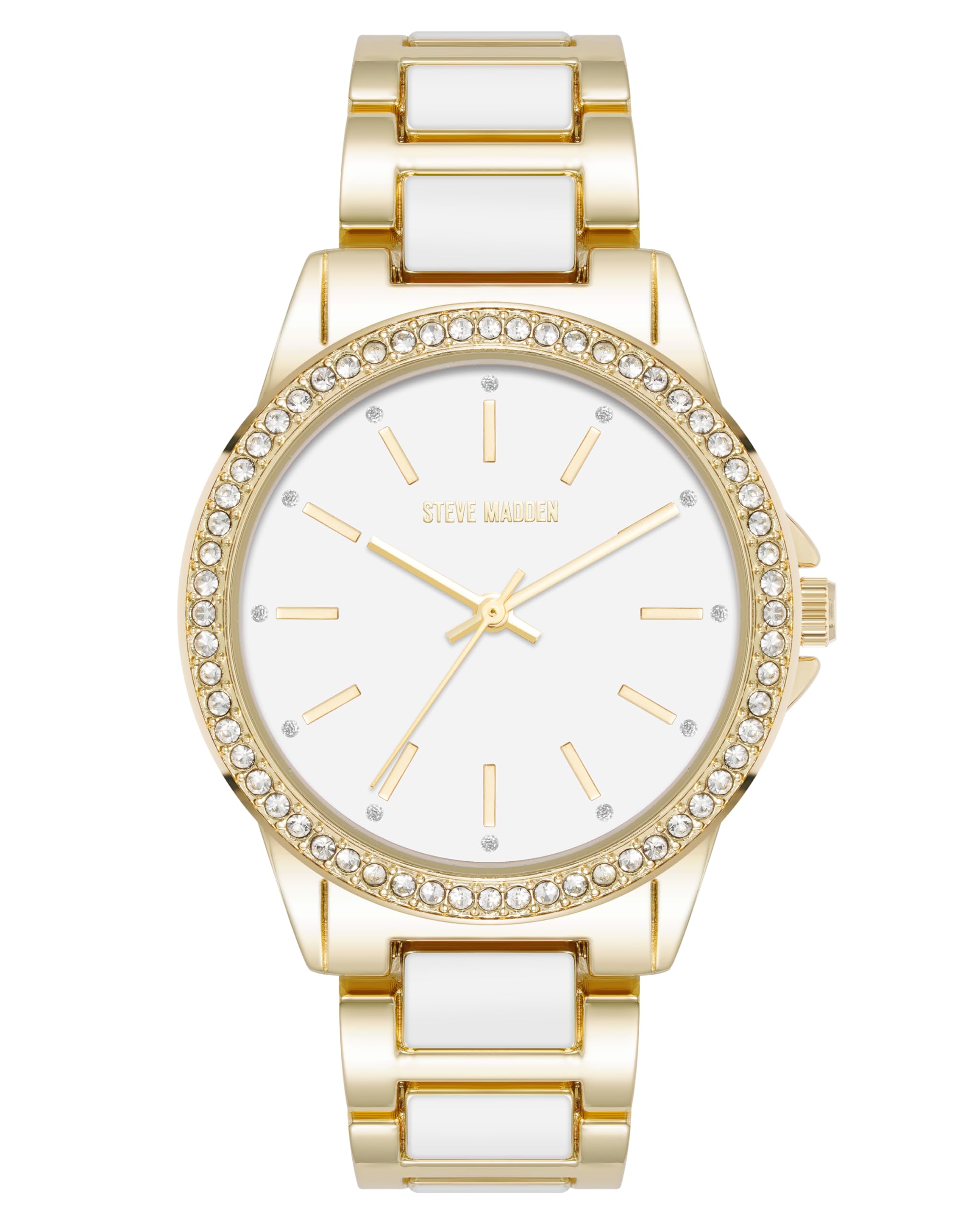 Steve Madden Women's Genuine Crystal Accented Bracelet Watch