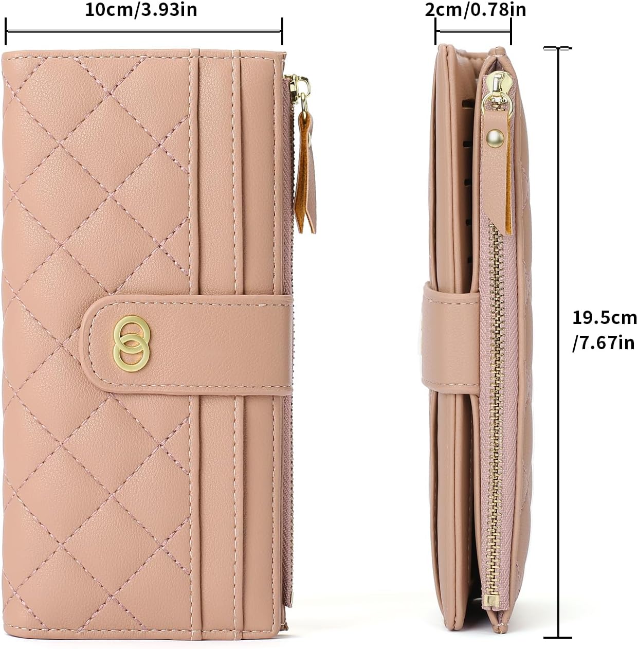 Womens Wallet Slim Rfid Blocking Bifold Leather Credit Card Wallets for Women Clutch with Zipper Coin Pocket - Image 6