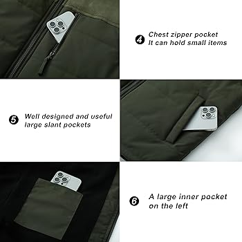 VtuAOL Men's Casual Puffer Vest Lightweight Golf Vest Fleece