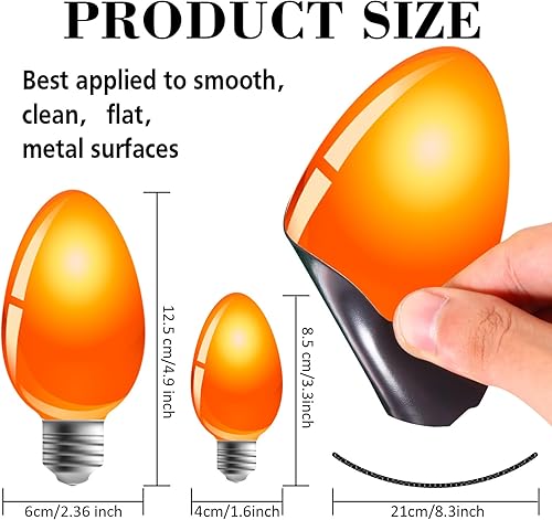 Miniatura 9 de Juego de 20 imanes reflectantes de Navidad para automóvil, 12 piezas de luces navideñas de Navidad, juego de bombillas magnéticas para Navidad