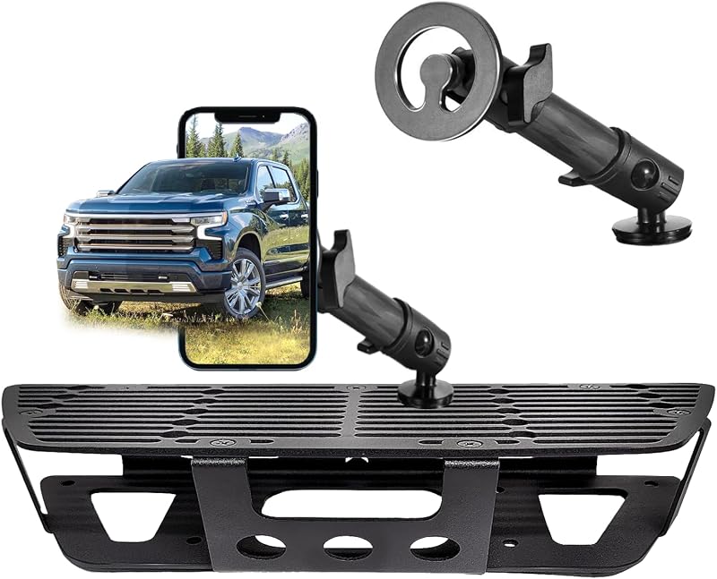 Suporte Magnético para Celular no Painel Batdiary Compatível com Chevy Silverado 1500 2019–2026 e GMC Sierra 2019–2021, Base Metálica sem Perfuração