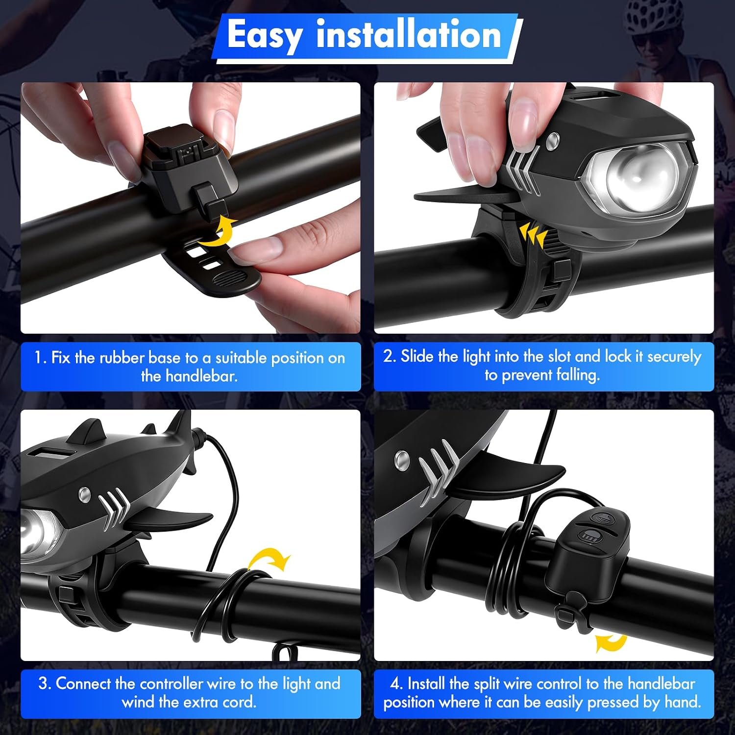 Bike Horn, 2 in 1 Electric Bike Horn Bike Light, 120 dB Bicycle Horn with 3 Light Modes & 5 Sound Modes, IPX5 Waterproof & 400 Lumen USB Rechargeable Bike Lights for Night Riding for Adults & Kids