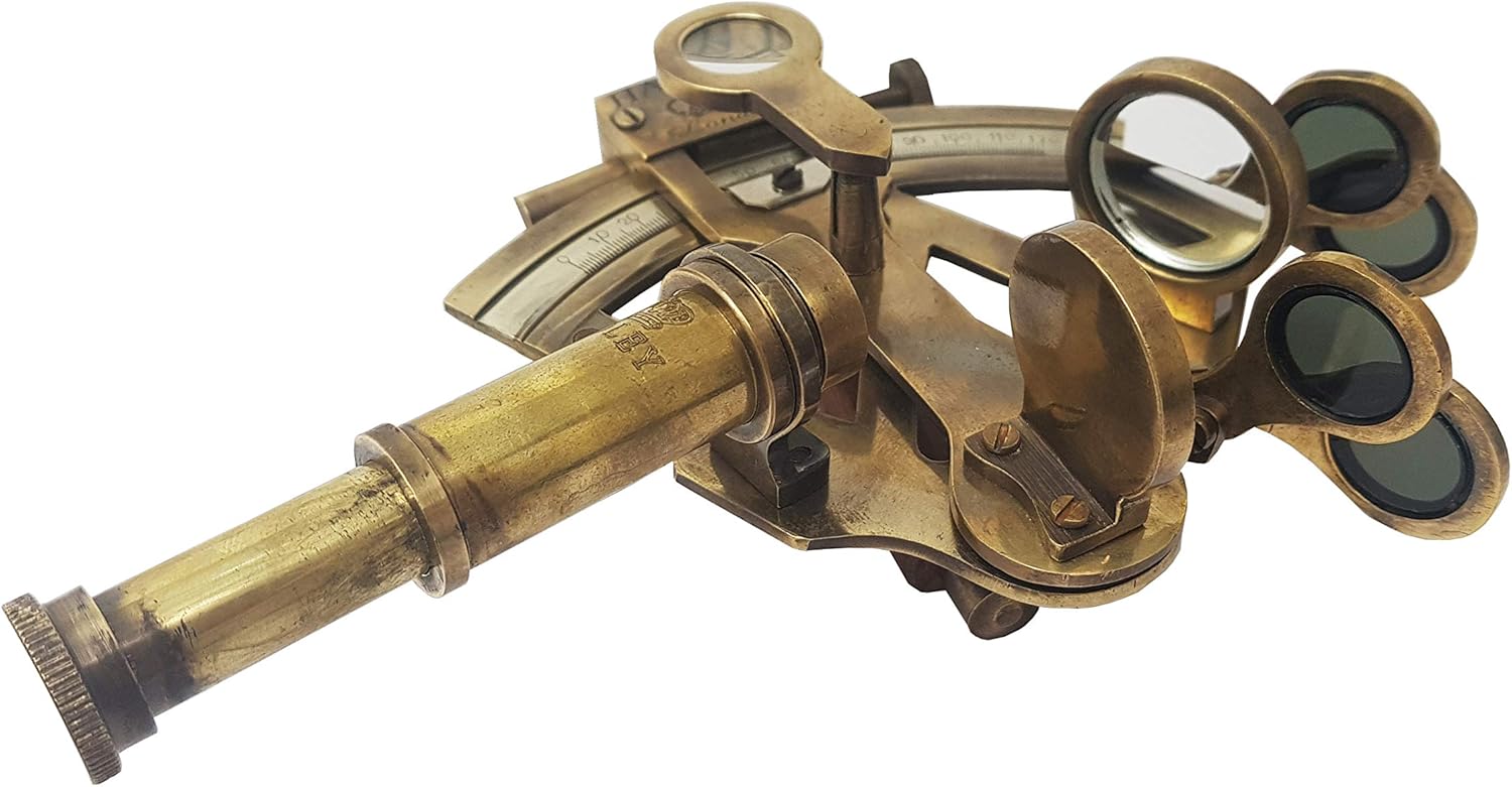Brass Nautical - Sextant Brass Navigation Instrument Sextante Navegacion Marine Sextant (4 inches, Antique Patina) - Image 6