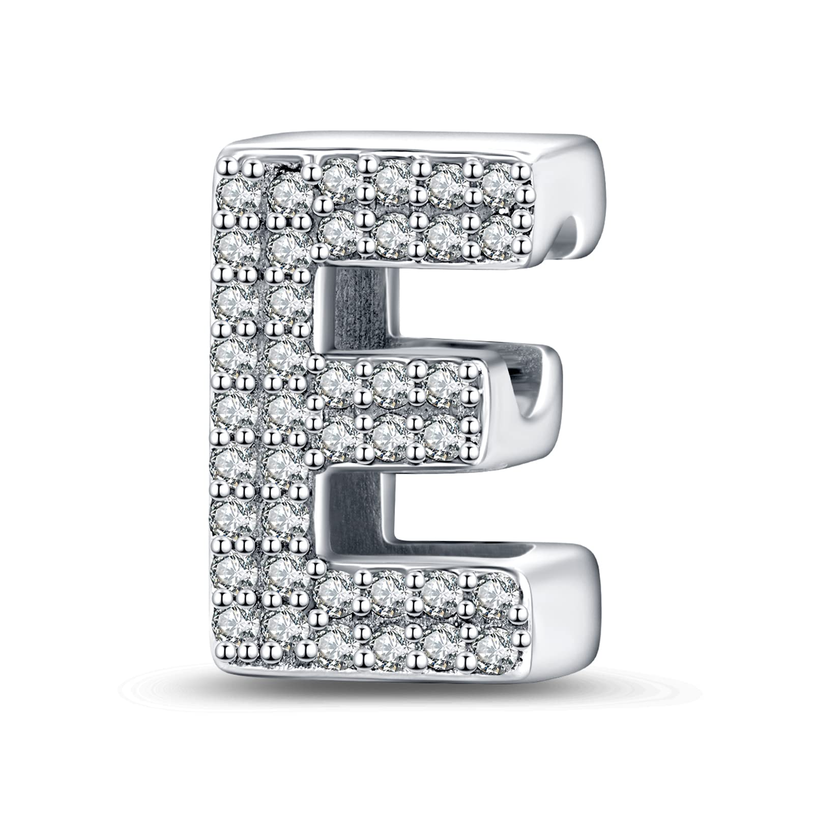 LaMenars Charms con lettere dalla A alla Z, perline in argento sterling 925, adatte a bracciali con zirconi 5A, regali di gioielli di compleanno per donne e ragazze