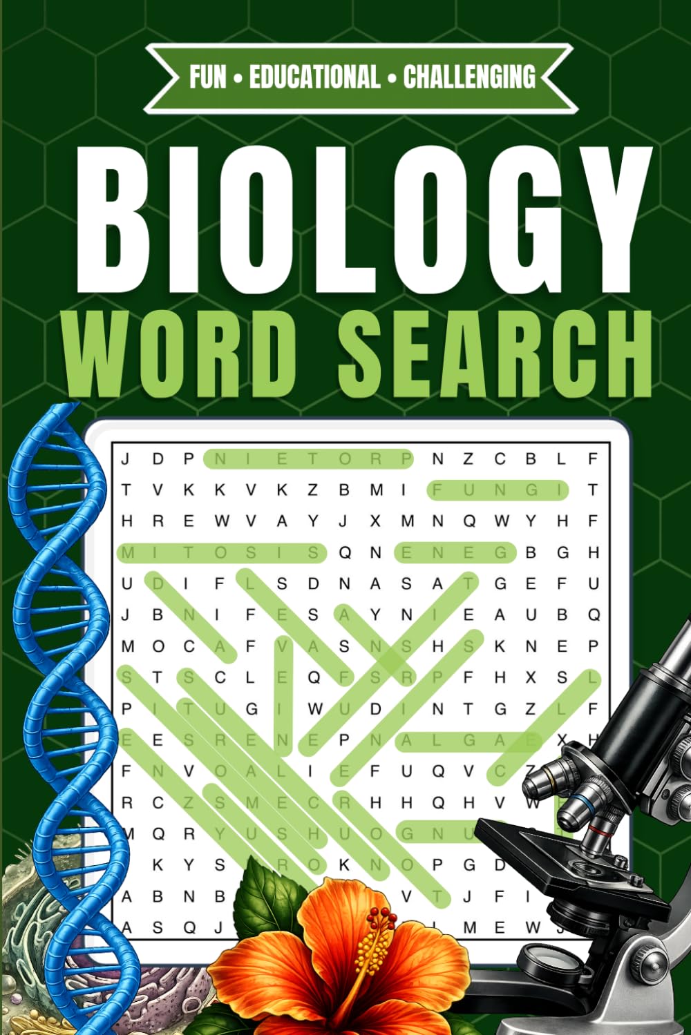 Biology Word Search: 1,700 Words in 85 Puzzles: Scientific Searches: For Seniors, Adults and Teenagers