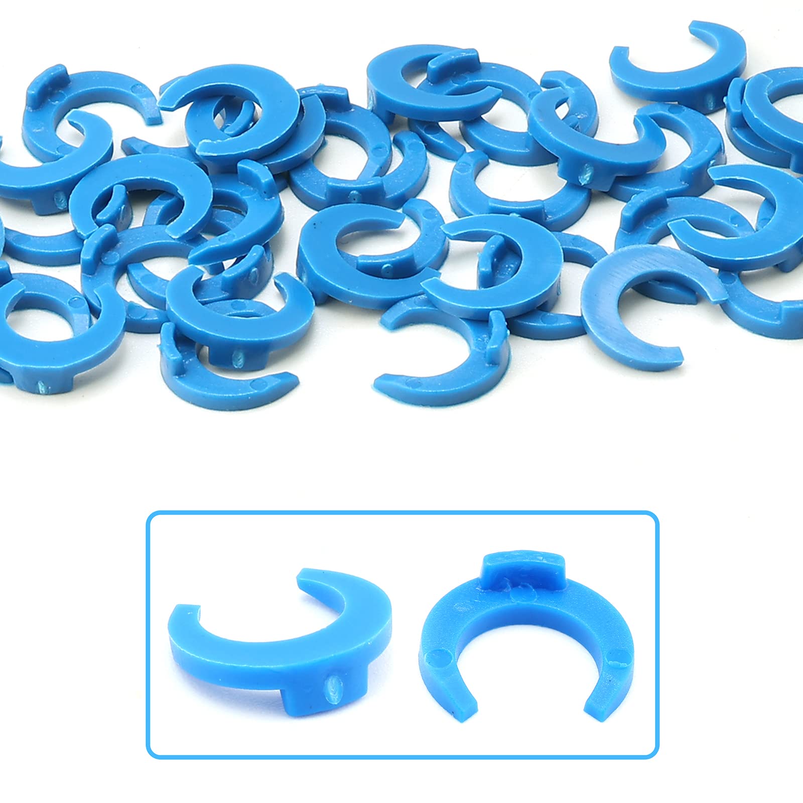 20 Clip Di Bloccaggio Blu Per Tubi Osmosi Inversa - Raccordi Per Filtri Acqua, 15.5x18 Mm