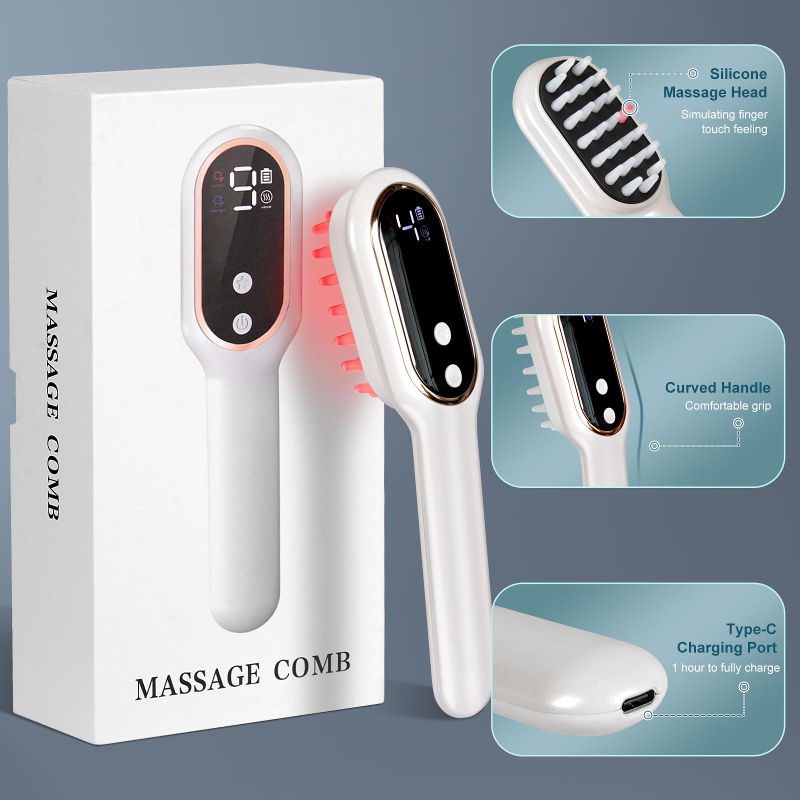 Red Light Hair Brush for Hair Care, Laser Therapy Hair Growth Comb