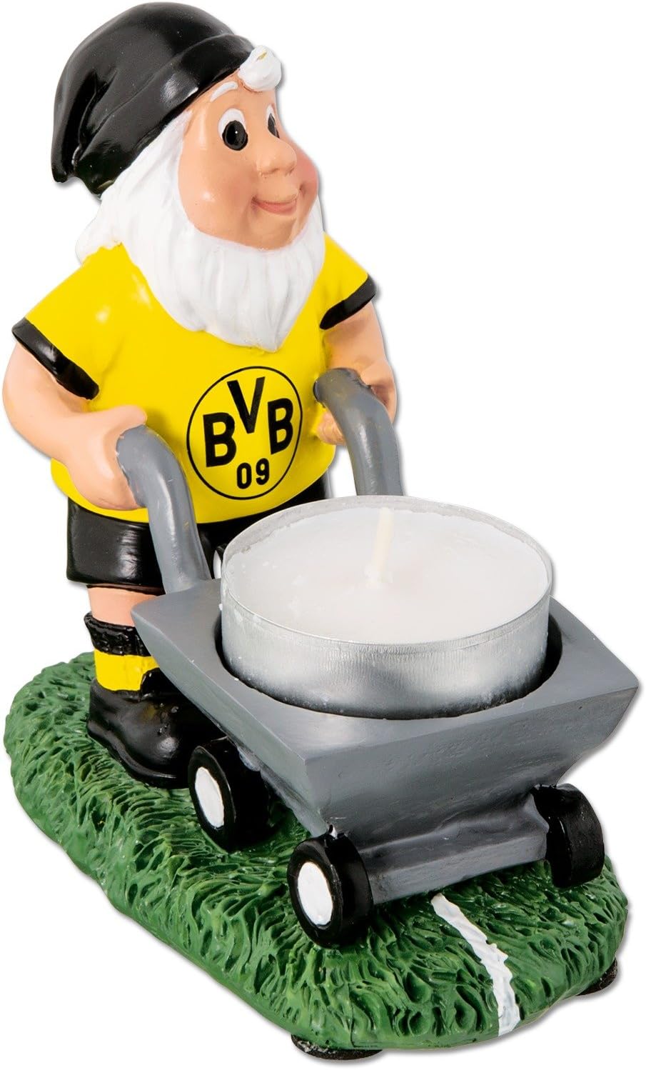Borussia Dortmund, Garden gnome with tea light holder, black-yellow,