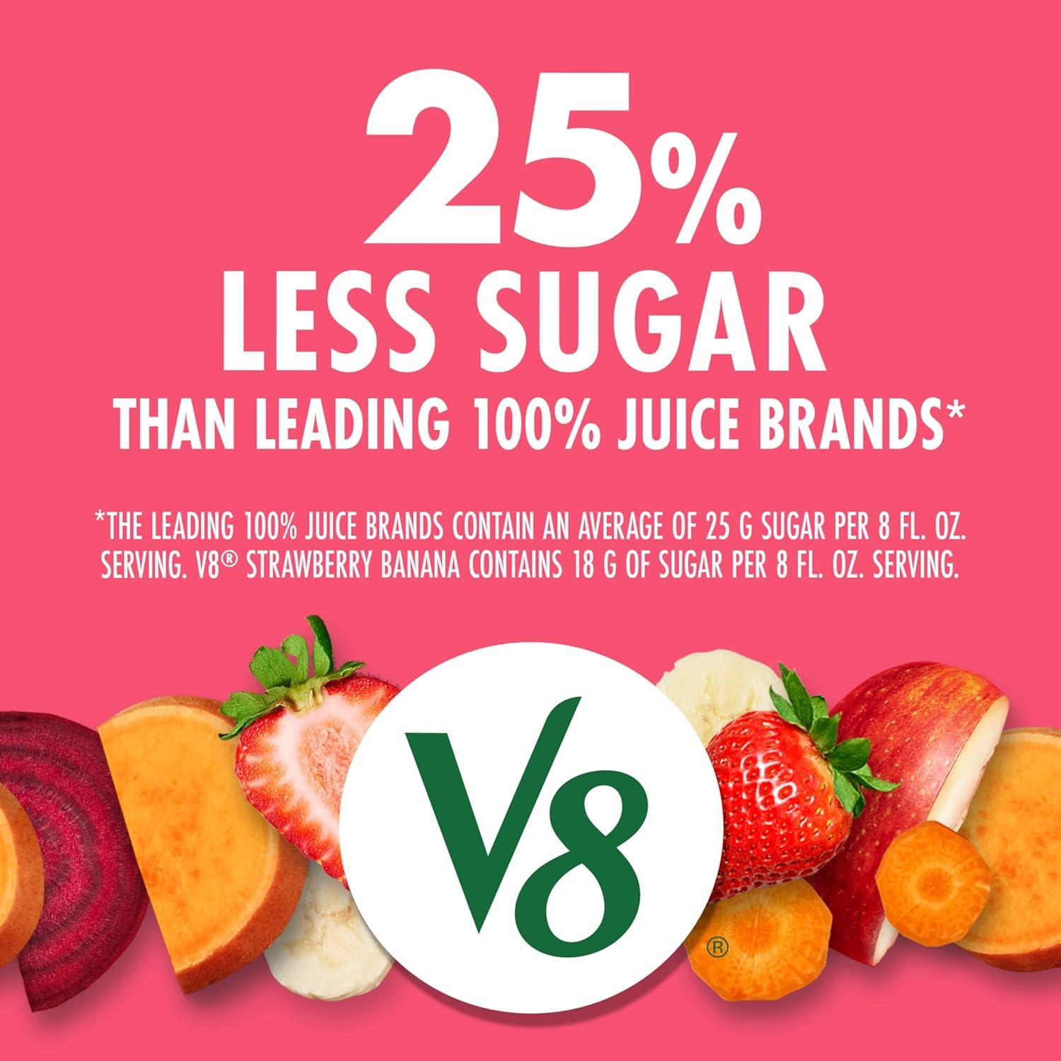V-8 Strawberry Banana 100% Fruit and Vegetable Juice, 8 fl oz (6 cans)