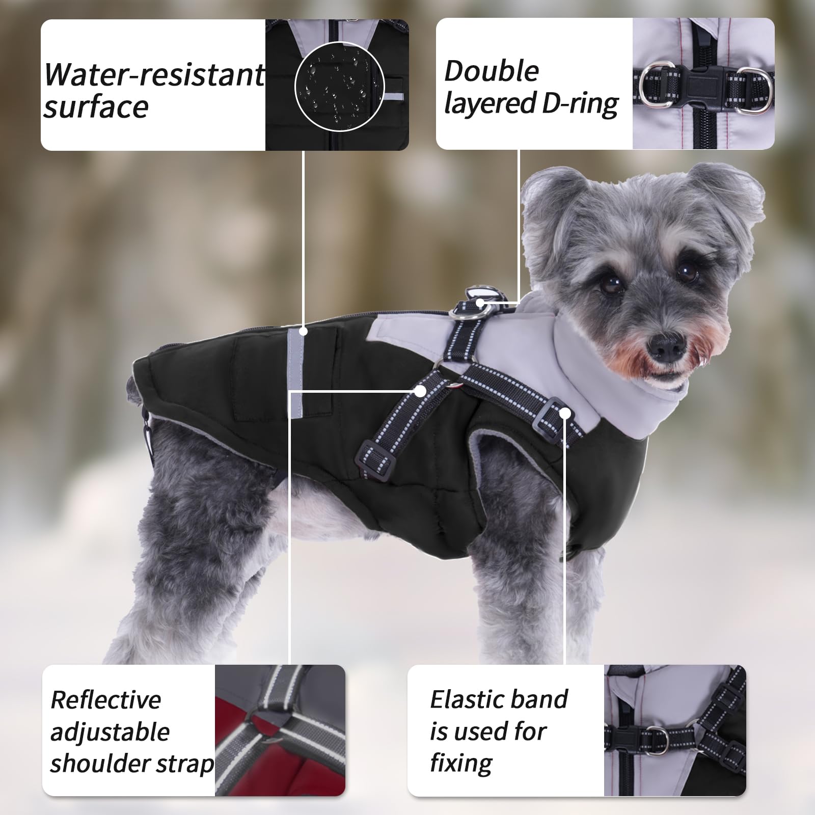 Cappottino Cane: Cappottini per Cani Piccola taglia Impermeabile Giubbotto - Cappotto Cane con Pettorina Adatto Invernale