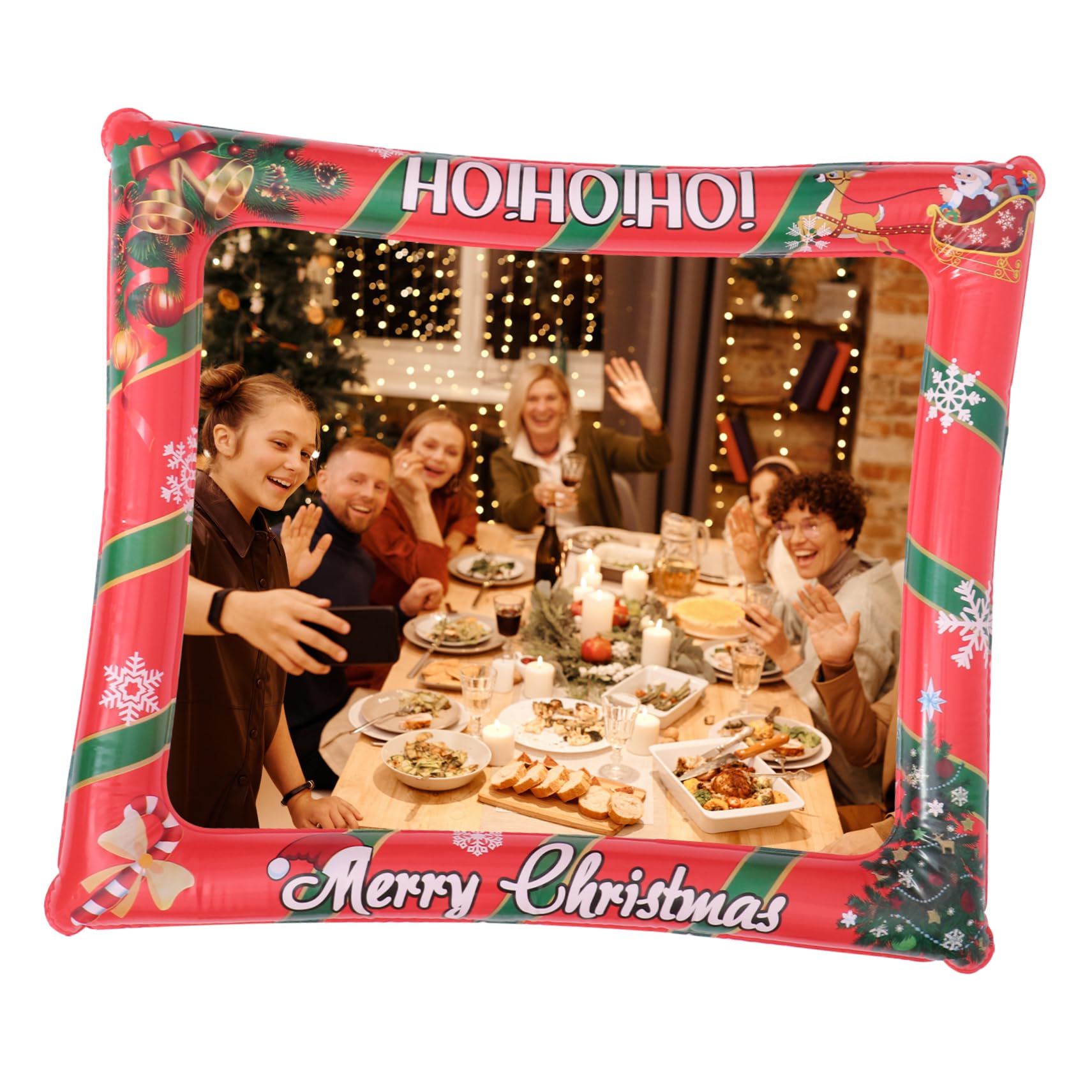 6 STK Requisiten für Weihnachtsfotos weihnachtsdeko aufblasbarer fotorahmen Handheld-Fotorahmen für Partys Weihnachts-Selfie-Bilderrahmen Party liefert Rahmen Weihnachtsschmuck
