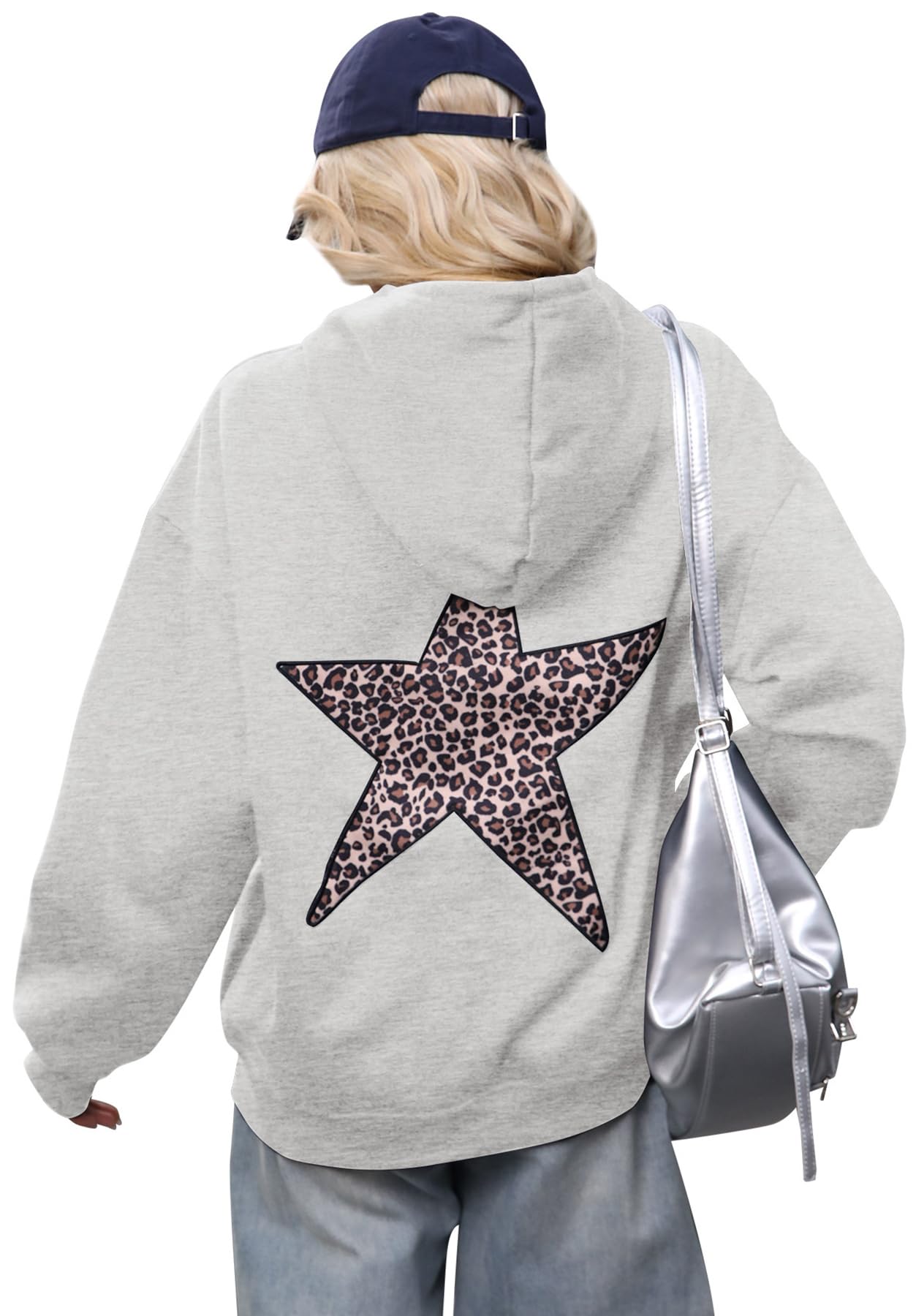 Felpa con cappuccio da donna leopardata con stampa ghepardo oversize con cappuccio casual a maniche lunghe in pile felpe con tasca